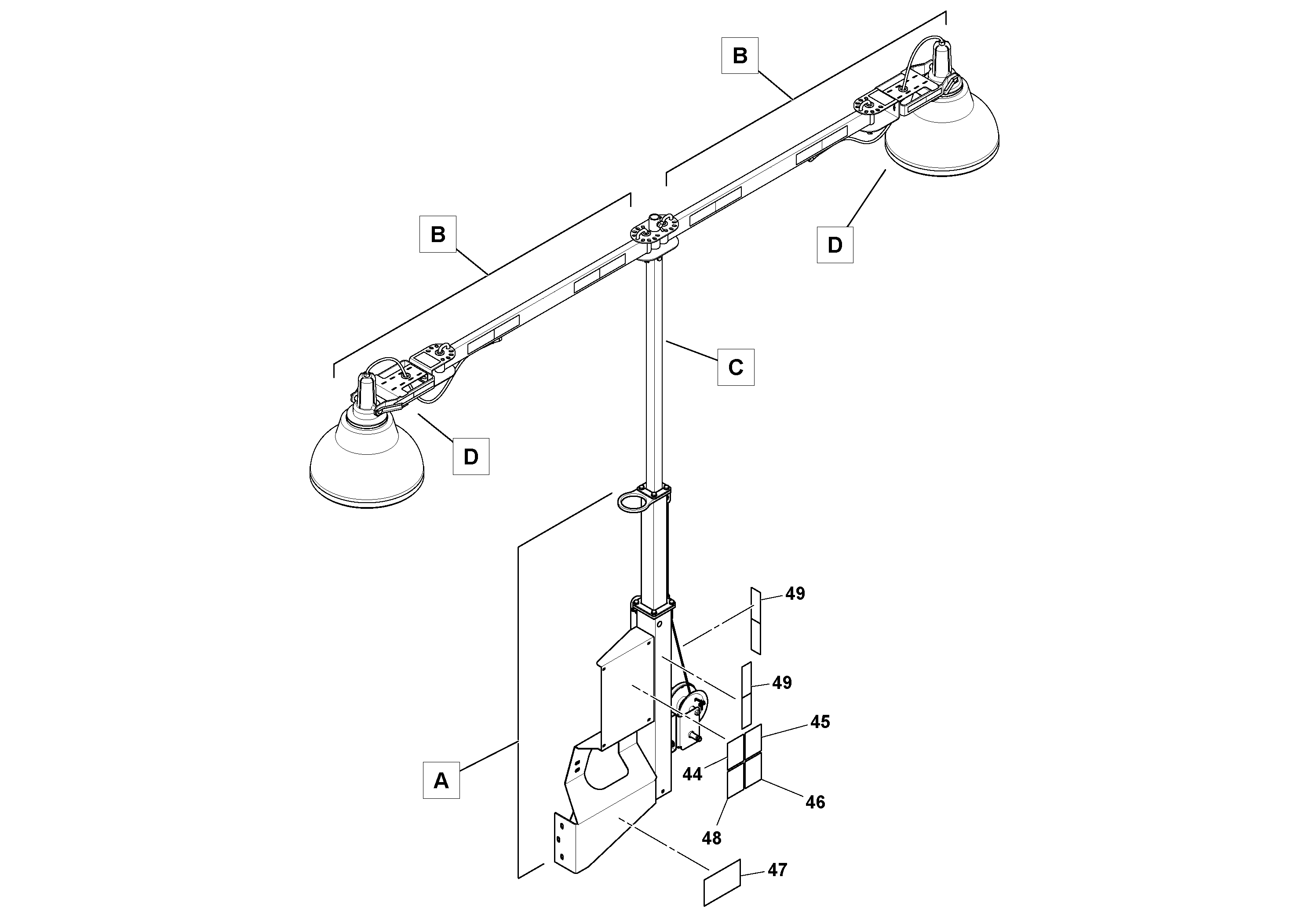 Схема запчастей Volvo PF6110 - 49106 Light Tower Kit PF6110 S/N 197474 -