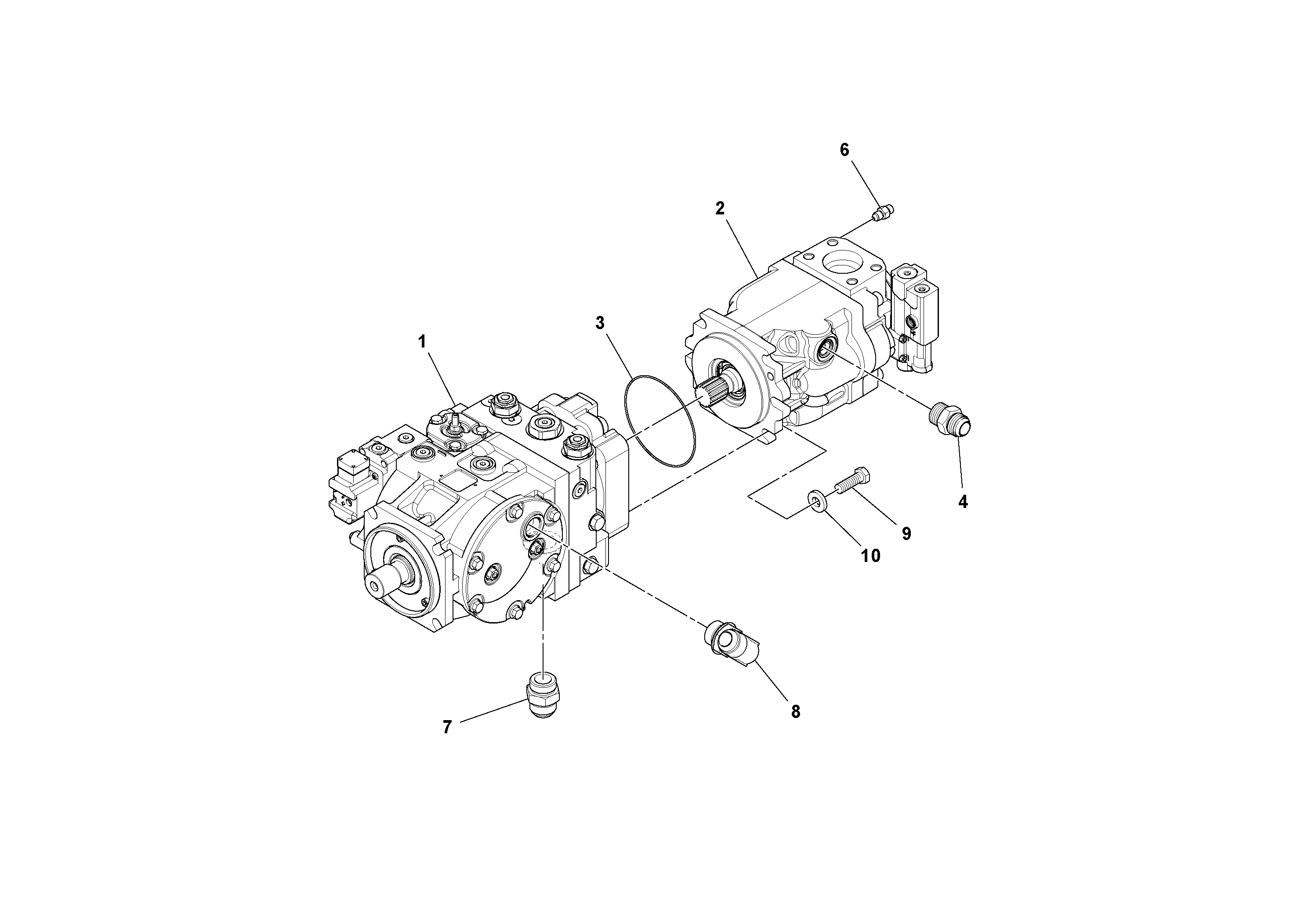 Схема запчастей Volvo PF6110 - 51764 Propulsion/Auger Pump Assembly PF6110 S/N 197474 -