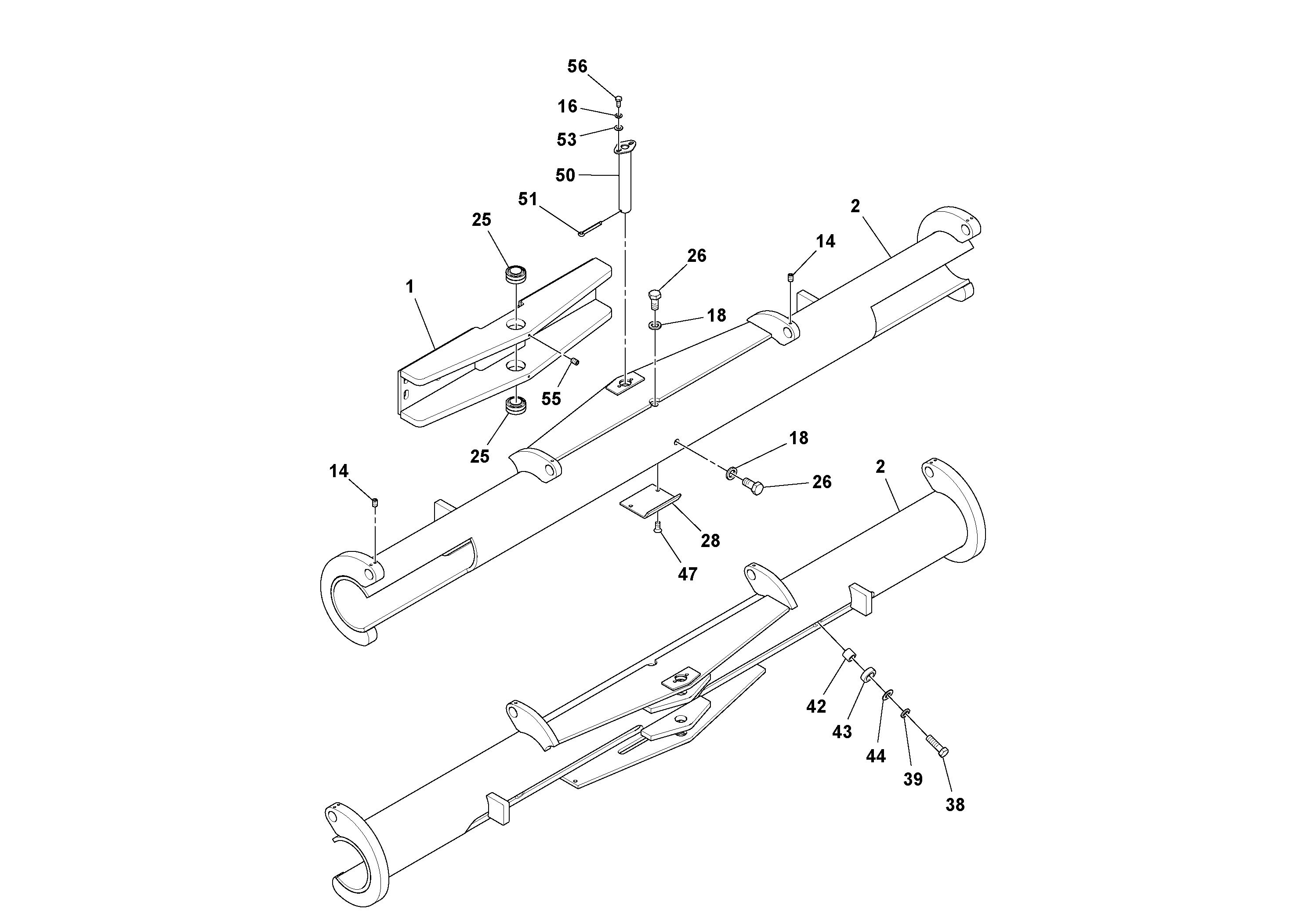 Схема запчастей Volvo PF6110 - 45990 Truck Hitch Assembly PF6110 S/N 197474 -