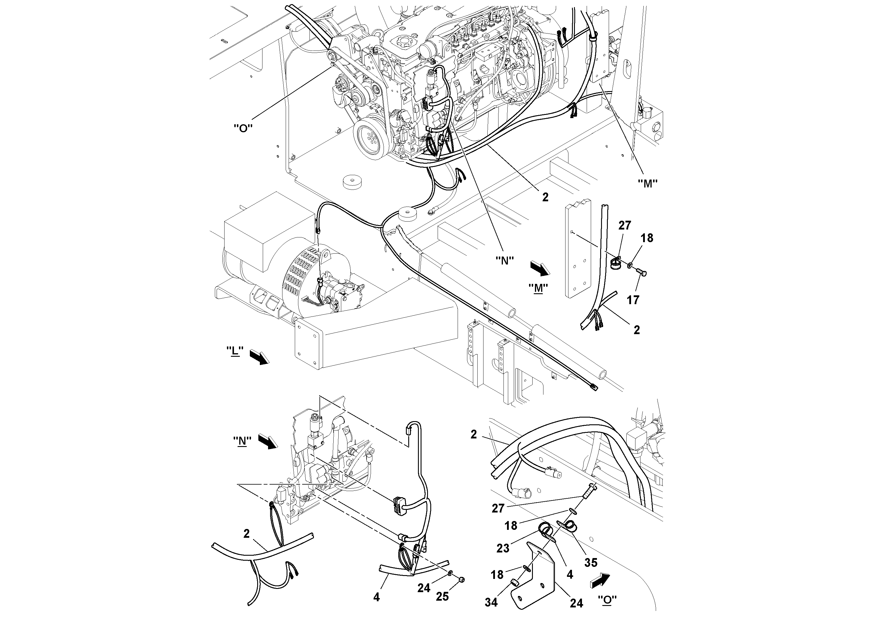 Схема запчастей Volvo PF6110 - 49123 Harness Installation PF6110 S/N 197474 -