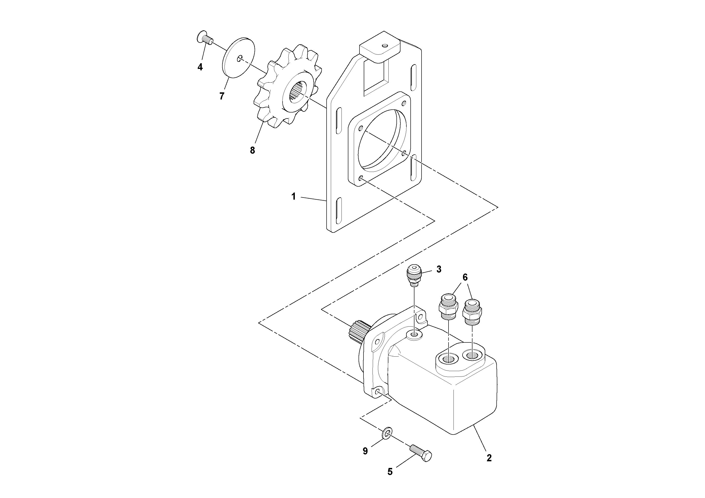 Схема запчастей Volvo PF6110 - 106697 Auger Motor Assembly PF6110 S/N 197474 -