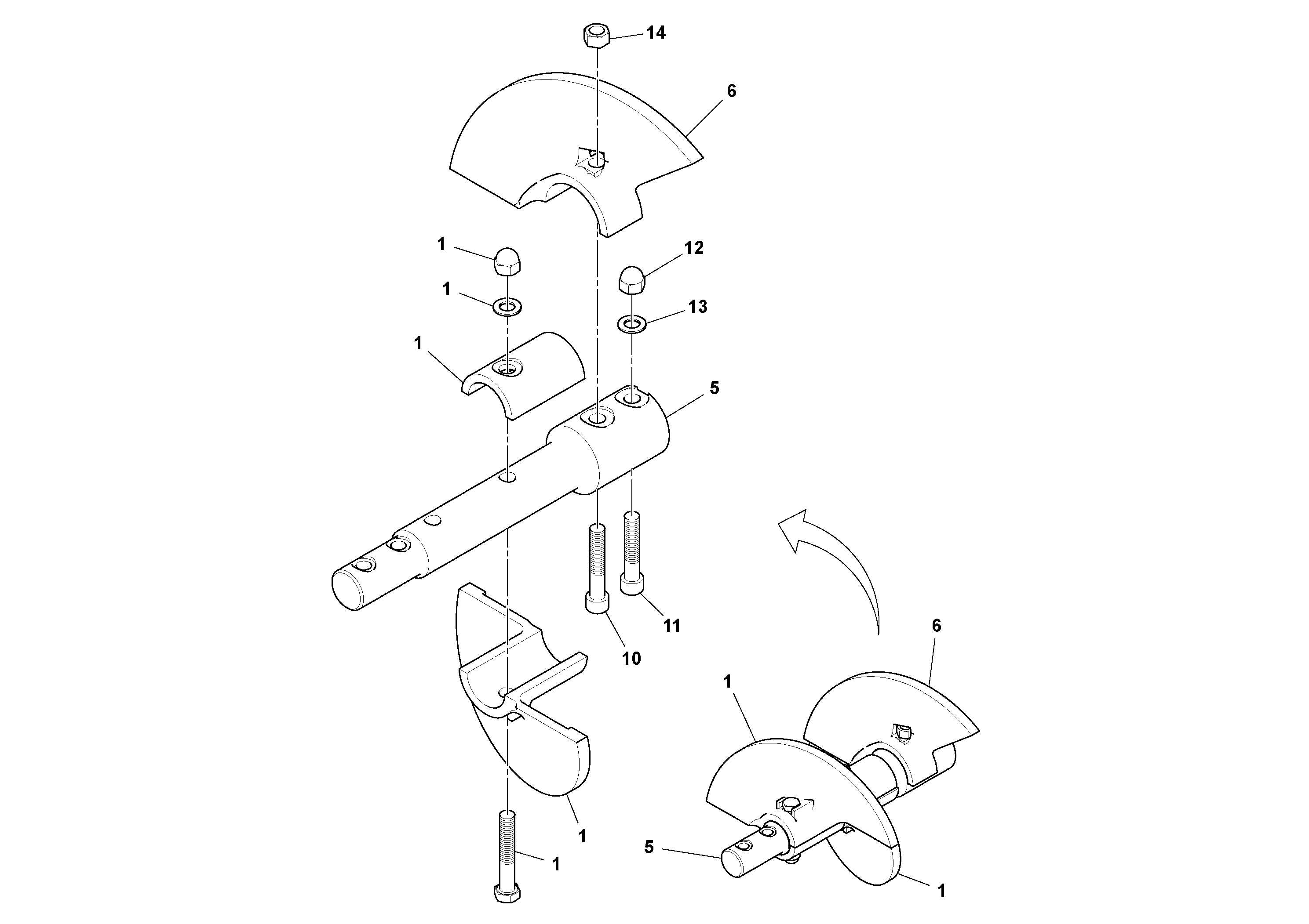 Схема запчастей Volvo PF6110 - 29946 Shaft Assembly PF6110 S/N 197474 -