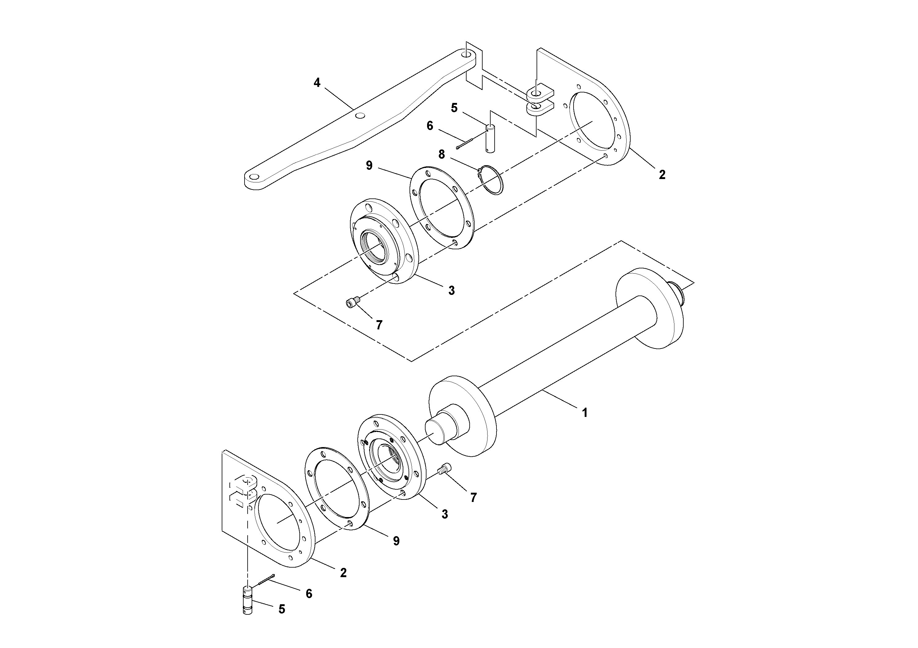 Схема запчастей Volvo PF6110 - 50643 Conveyor Idler Assembly PF6110 S/N 197474 -
