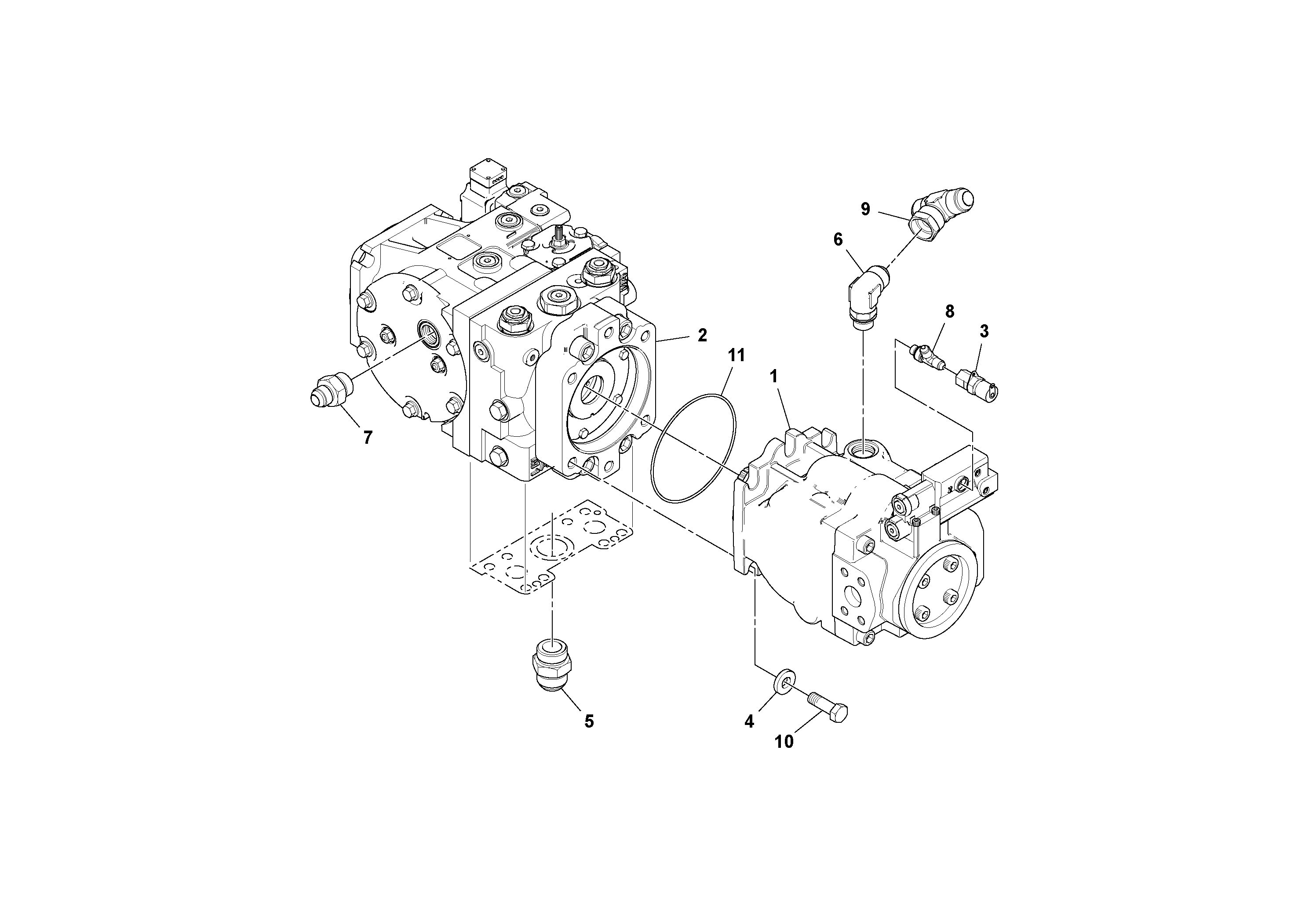 Схема запчастей Volvo PF6110 - 50173 Propulsion/Conveyor Pump Assembly PF6110 S/N 197474 -