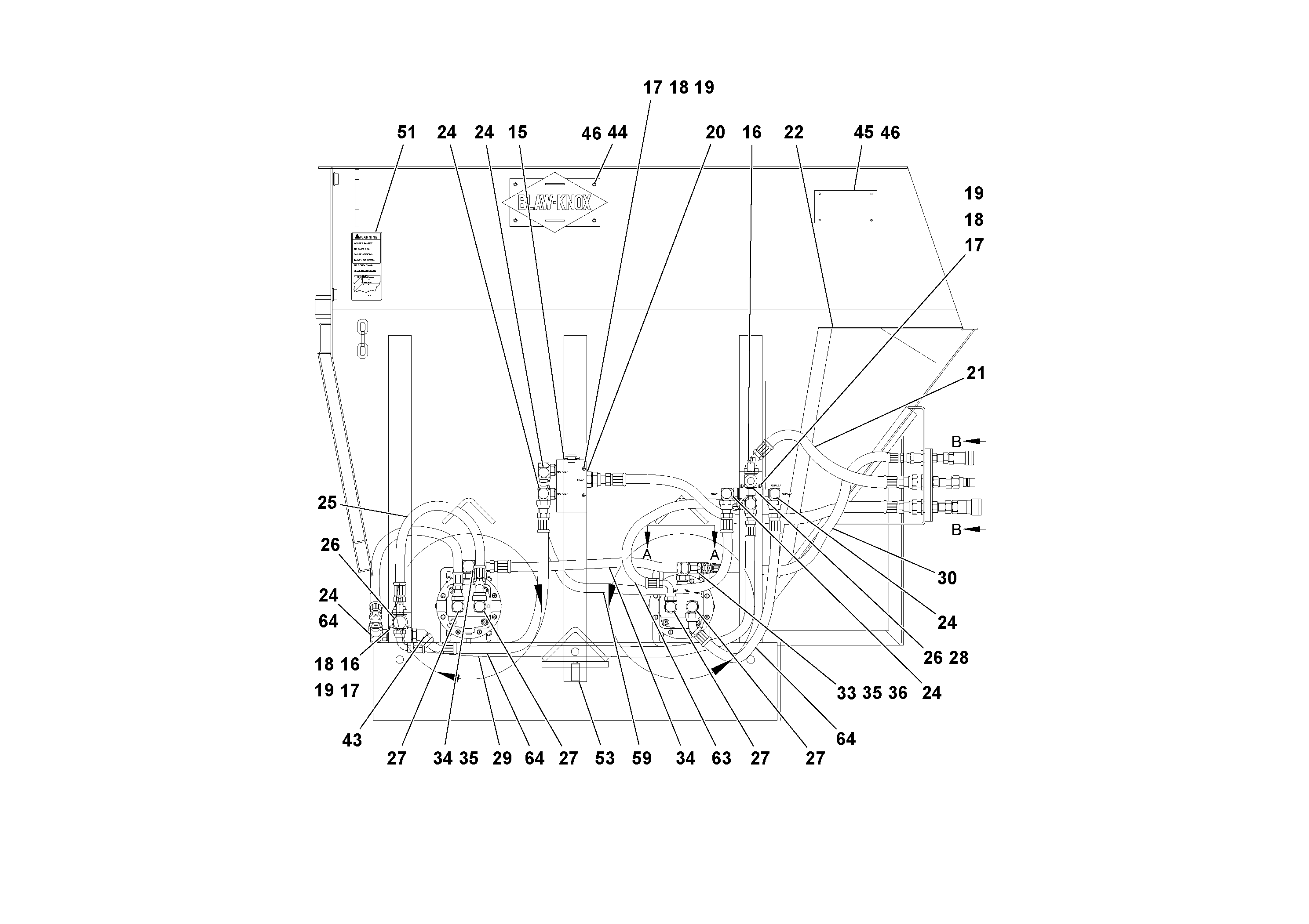 Схема запчастей Volvo PF6110 - 51552 Mixer Tub Assembly PF6110 S/N 197474 -