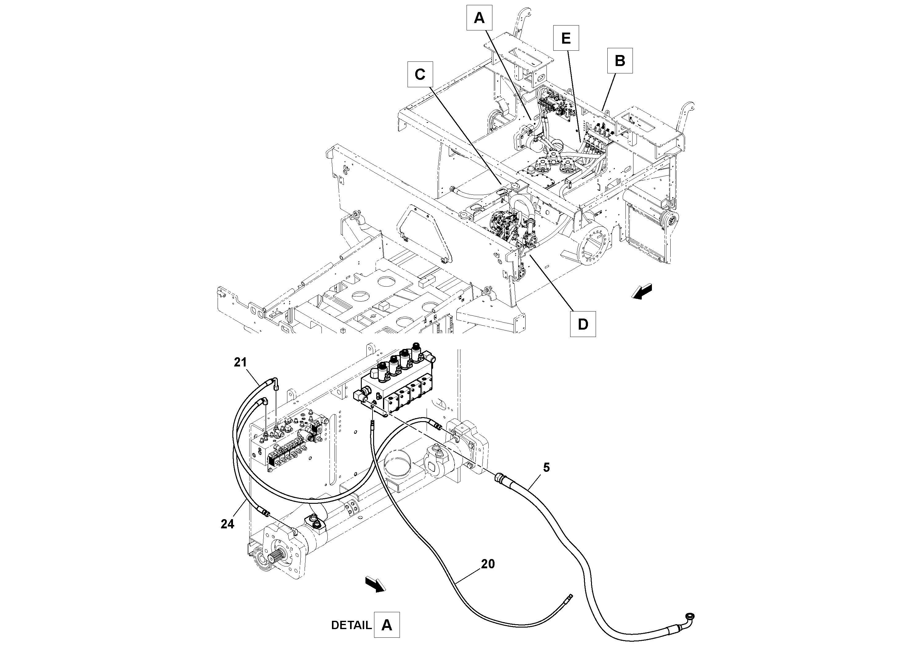 Схема запчастей Volvo PF6110 - 51977 Hydraulic Feeder Installation PF6110 S/N 197474 -