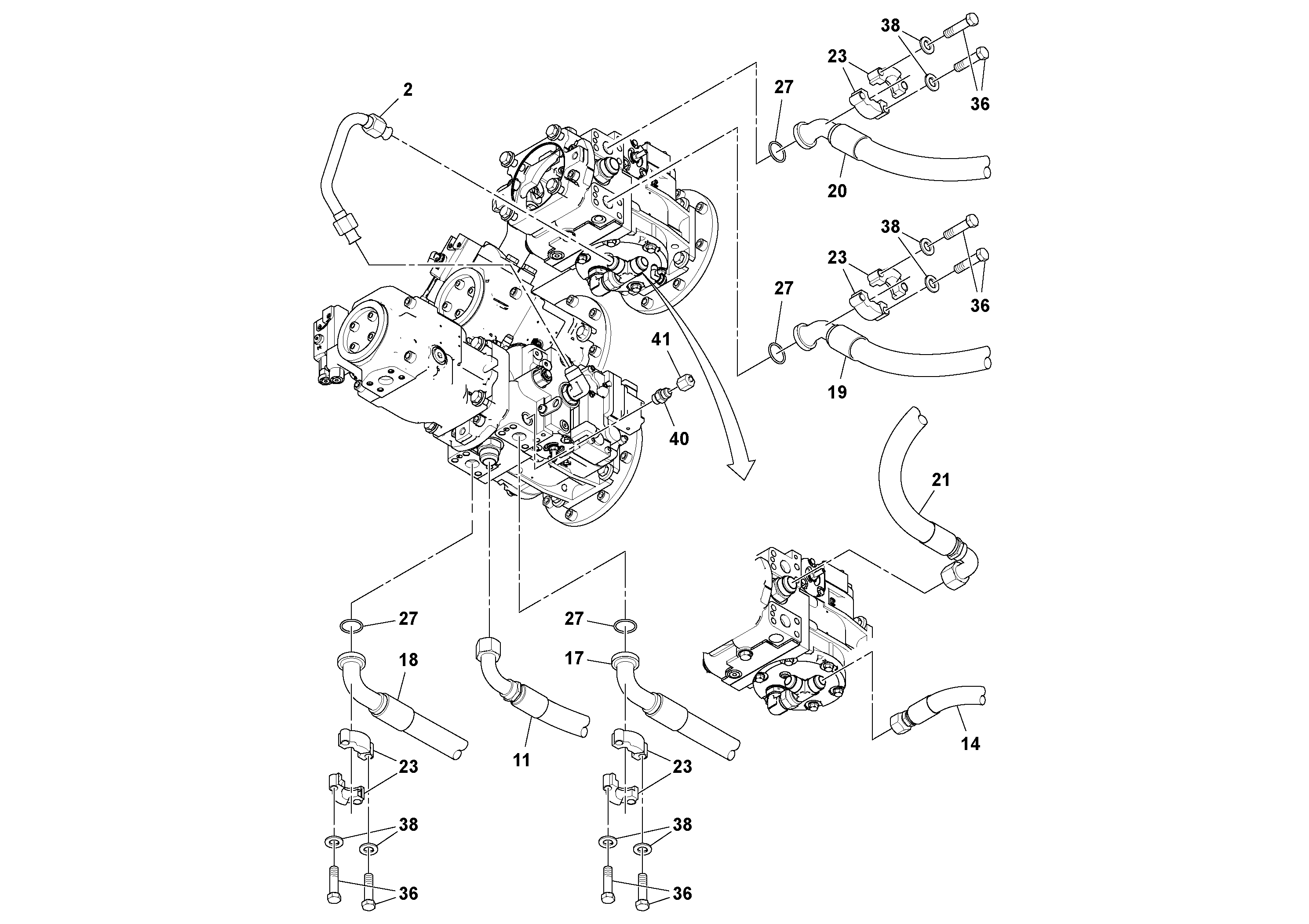 Схема запчастей Volvo PF6110 - 56982 Propulsion Installation PF6110 S/N 197474 -