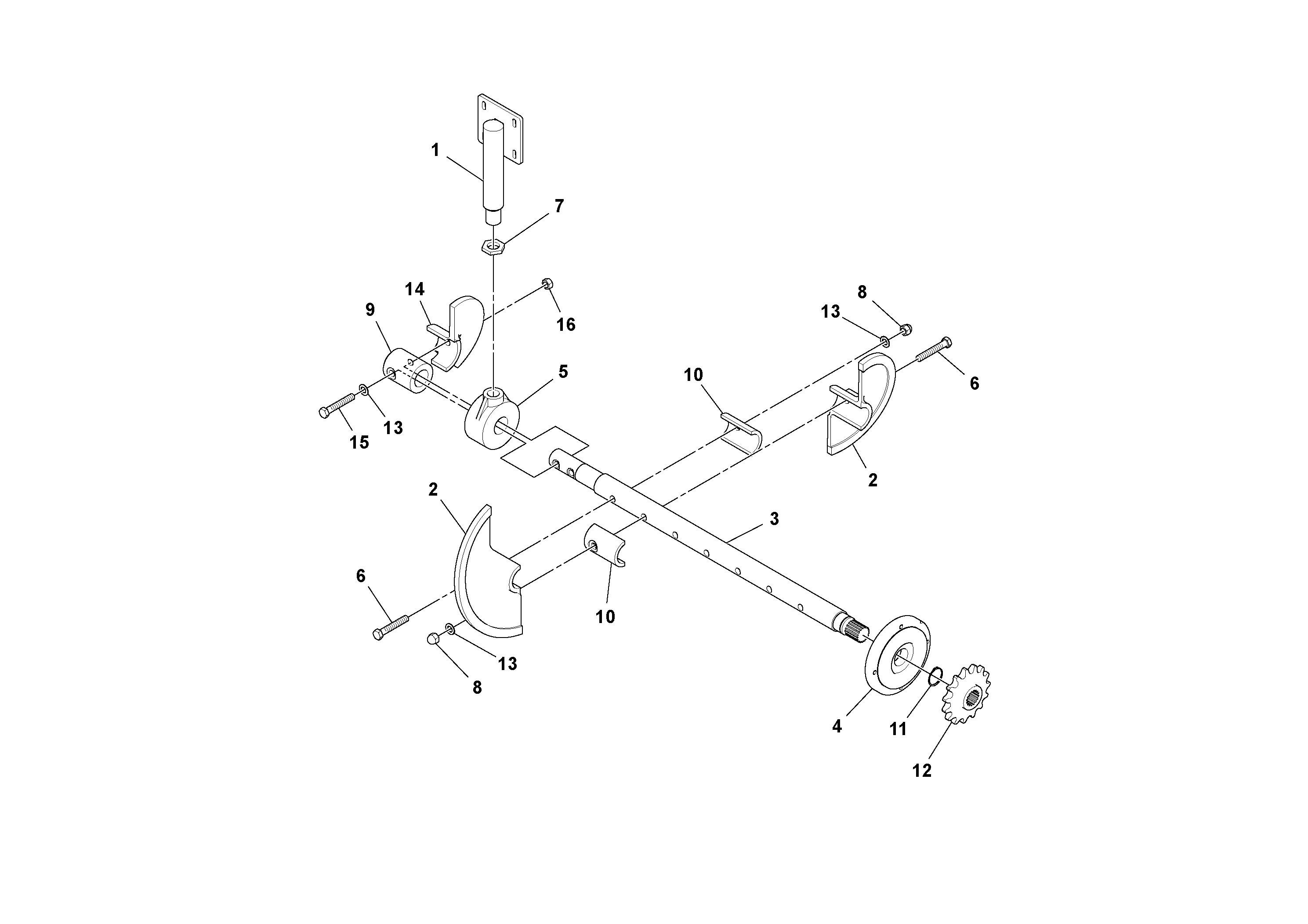 Схема запчастей Volvo PF6110 - 74806 Auger Shaft Assembly PF6110 S/N 197474 -