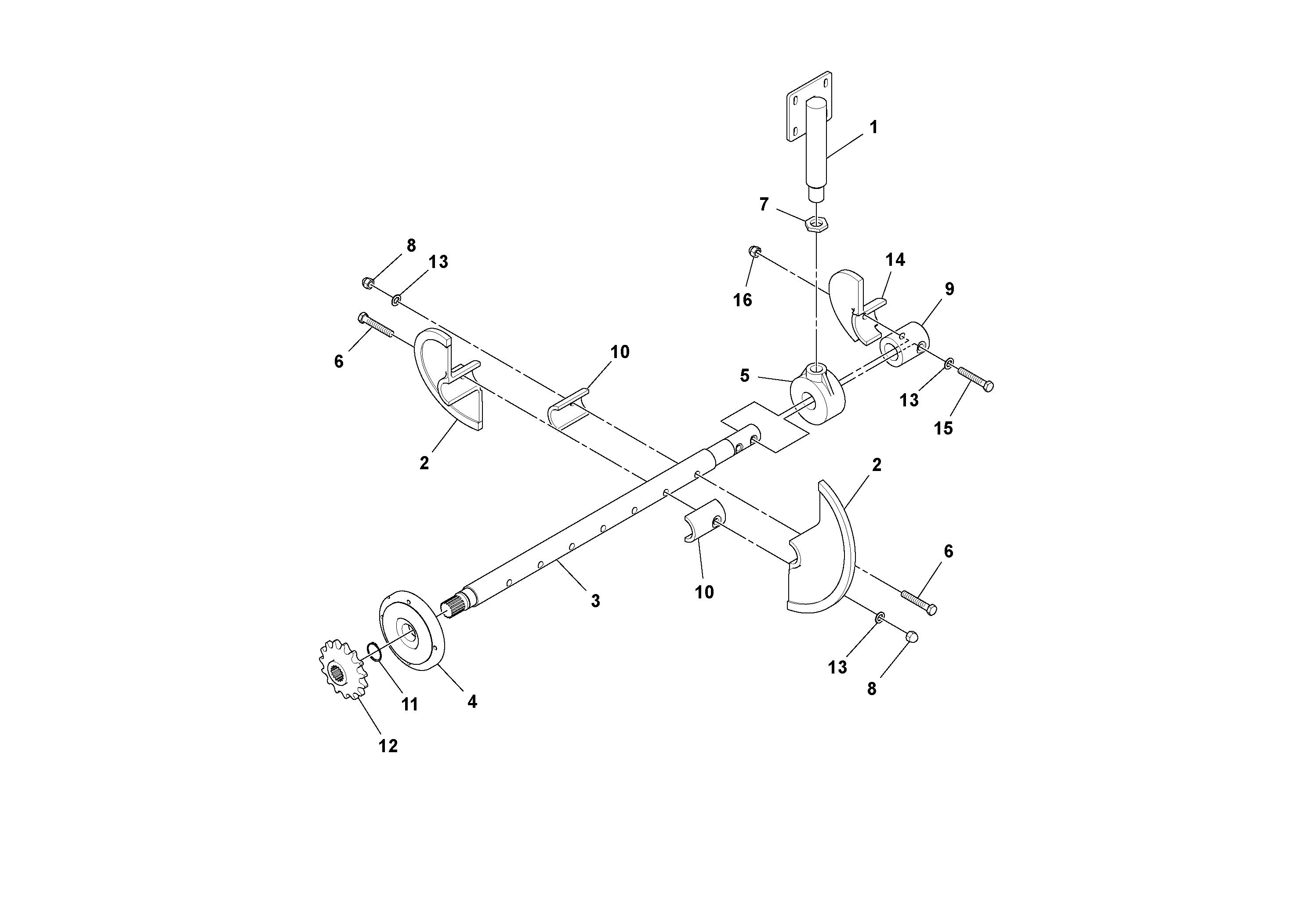 Схема запчастей Volvo PF6110 - 76282 Auger Shaft Assembly PF6110 S/N 197474 -