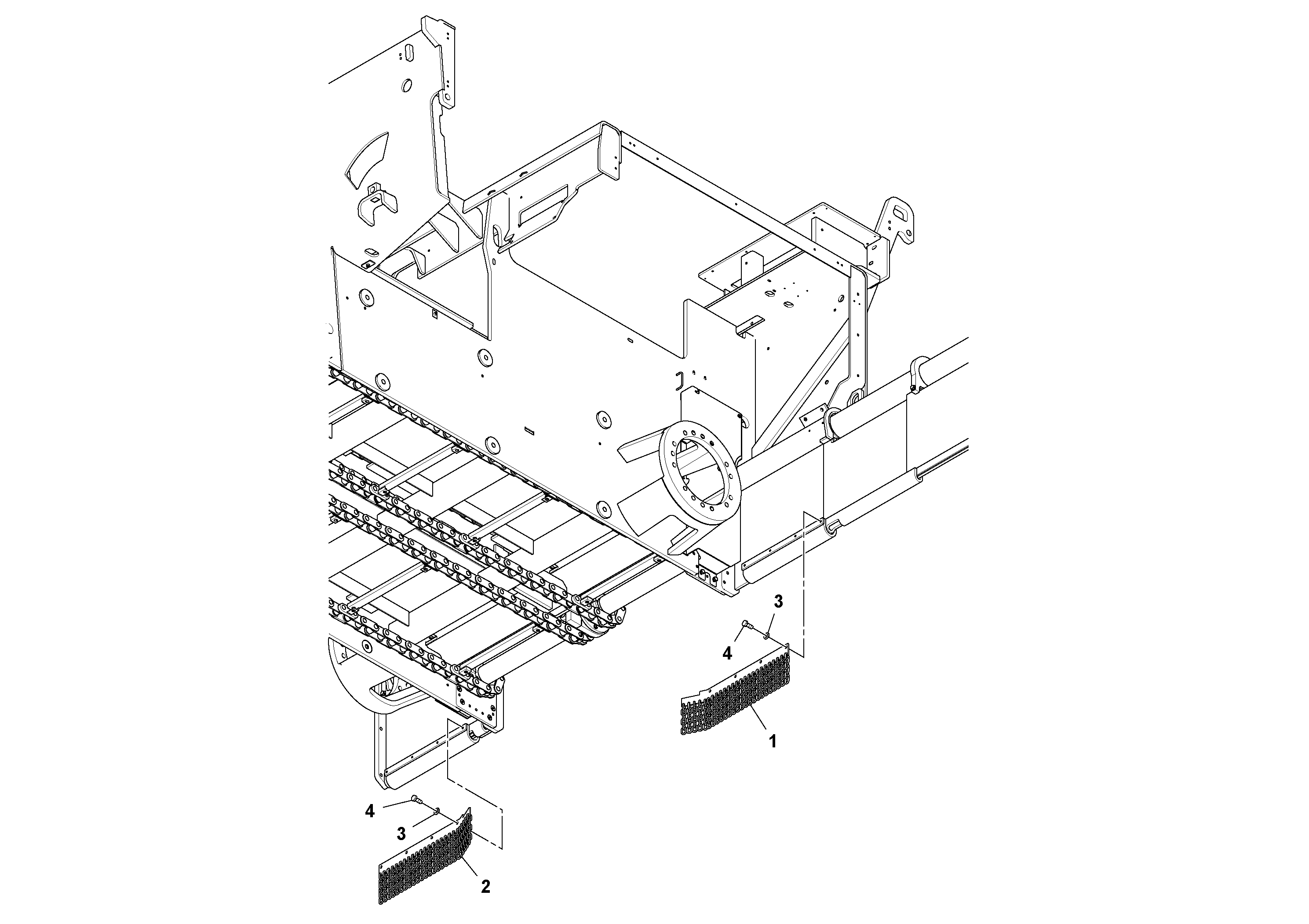 Схема запчастей Volvo PF6110 - 81209 Chain Curtain Installation PF6110 S/N 197474 -