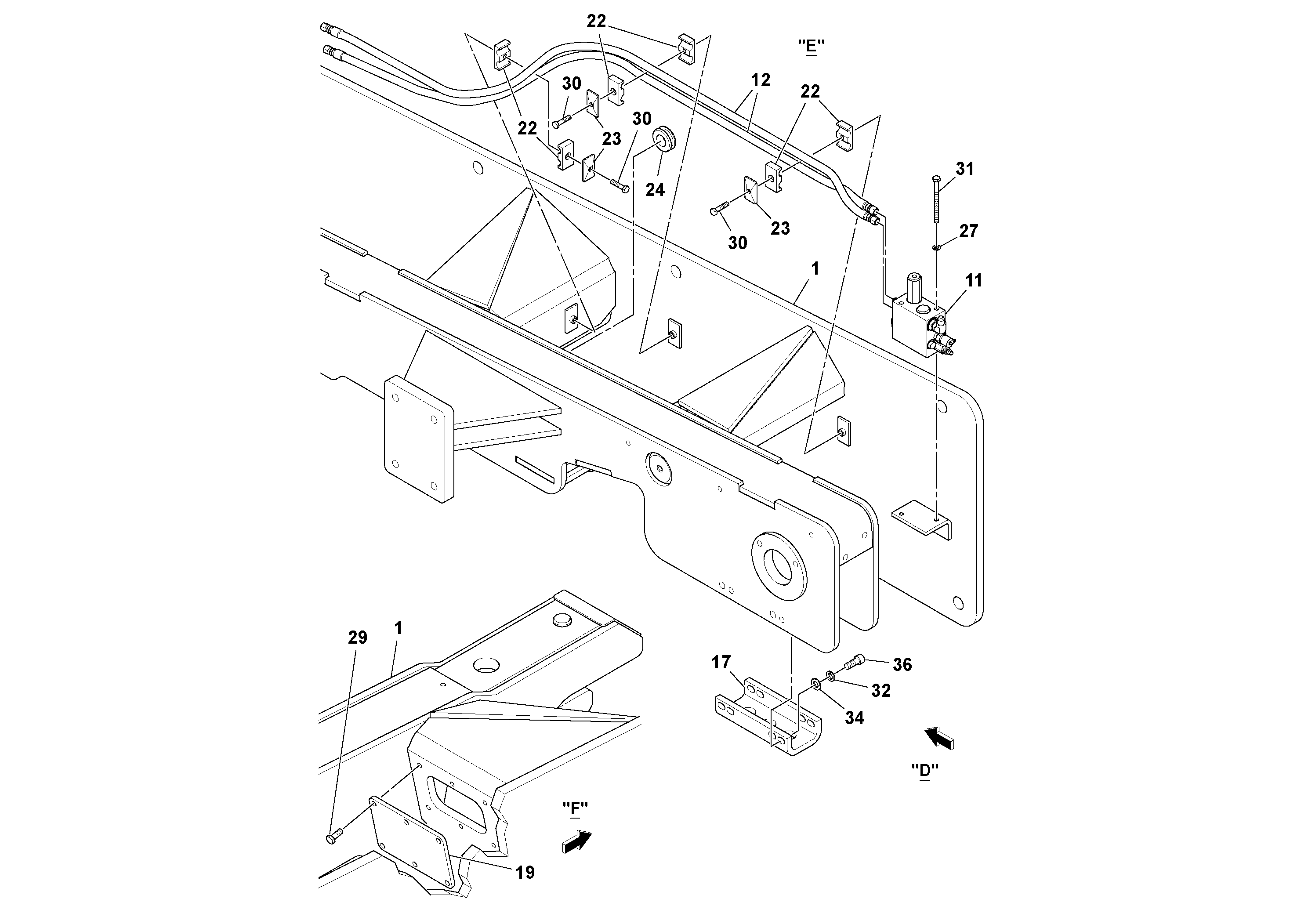 Схема запчастей Volvo PF6110 - 100047 Undercarriage Assembly PF6110 S/N 197474 -