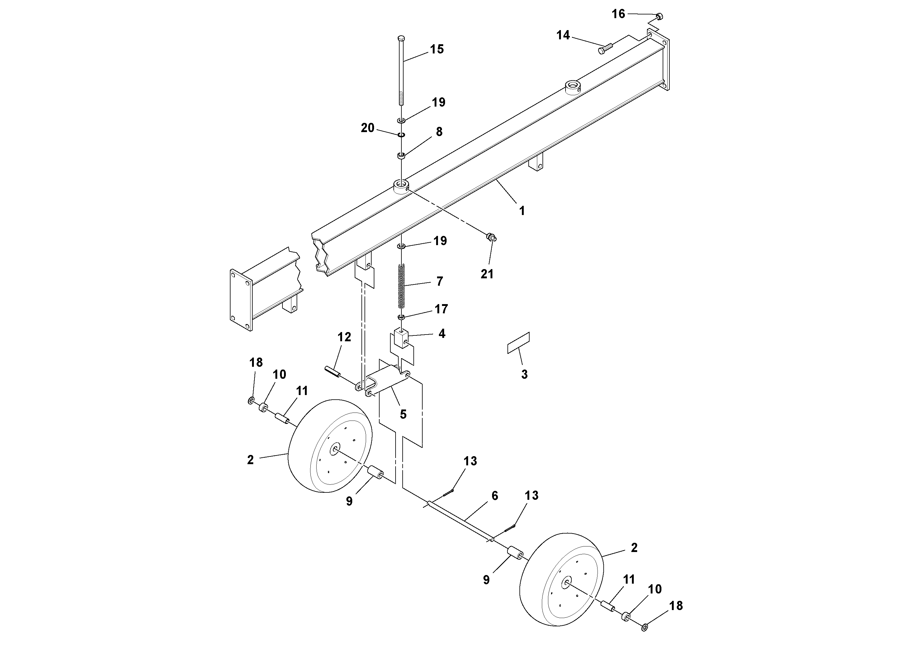 Схема запчастей Volvo PF6110 - 100075 Beam W/wheels PF6110 S/N 197474 -