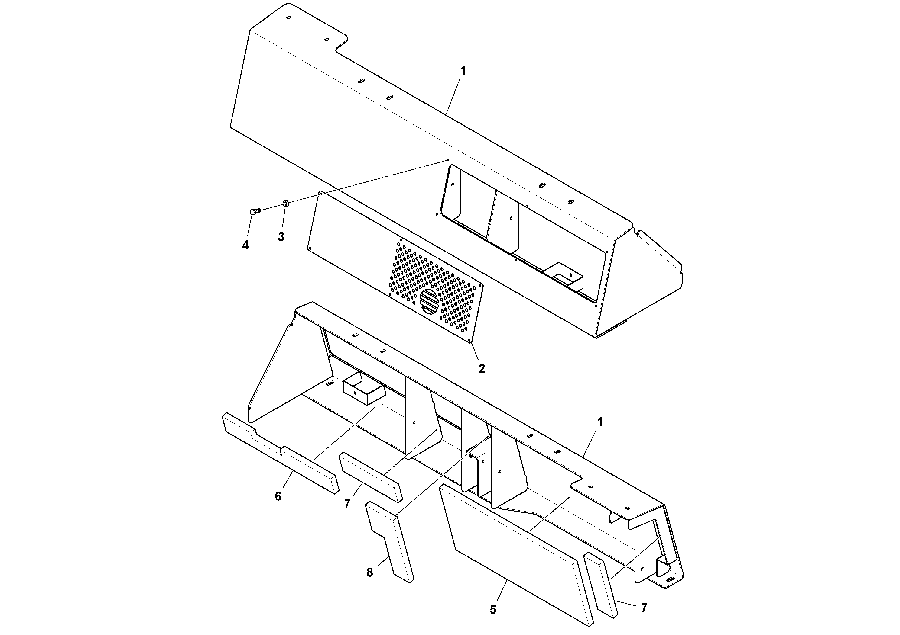 Схема запчастей Volvo PF6110 - 37098 Front Hood Assembly PF6110 S/N 197474 -