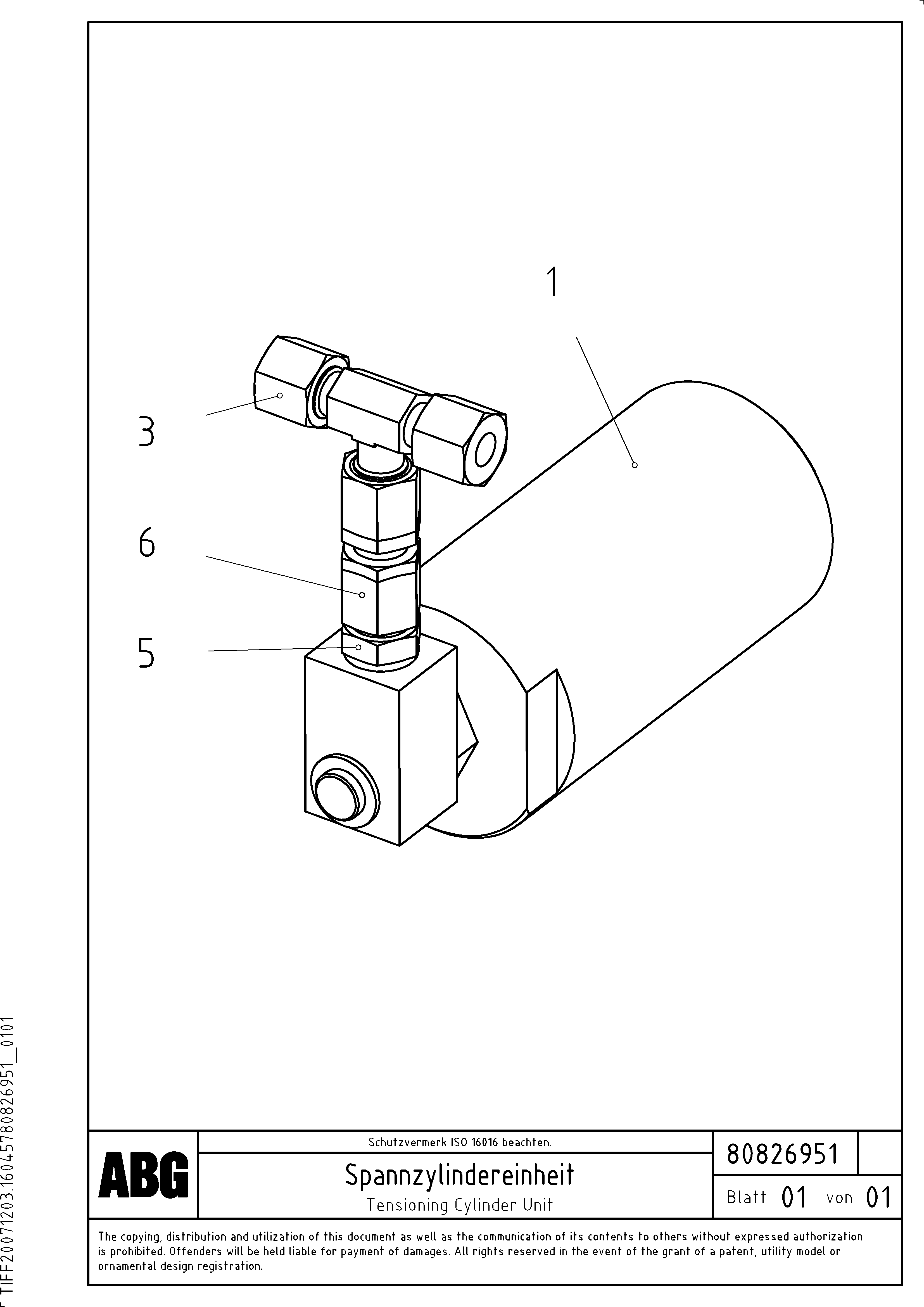 Схема запчастей Volvo PF6110 - 70480 Tensioning Cylinder OMNI 1000 ATT. SCREEDS 3,0 - 9,0M PF6110, PF6160/6170