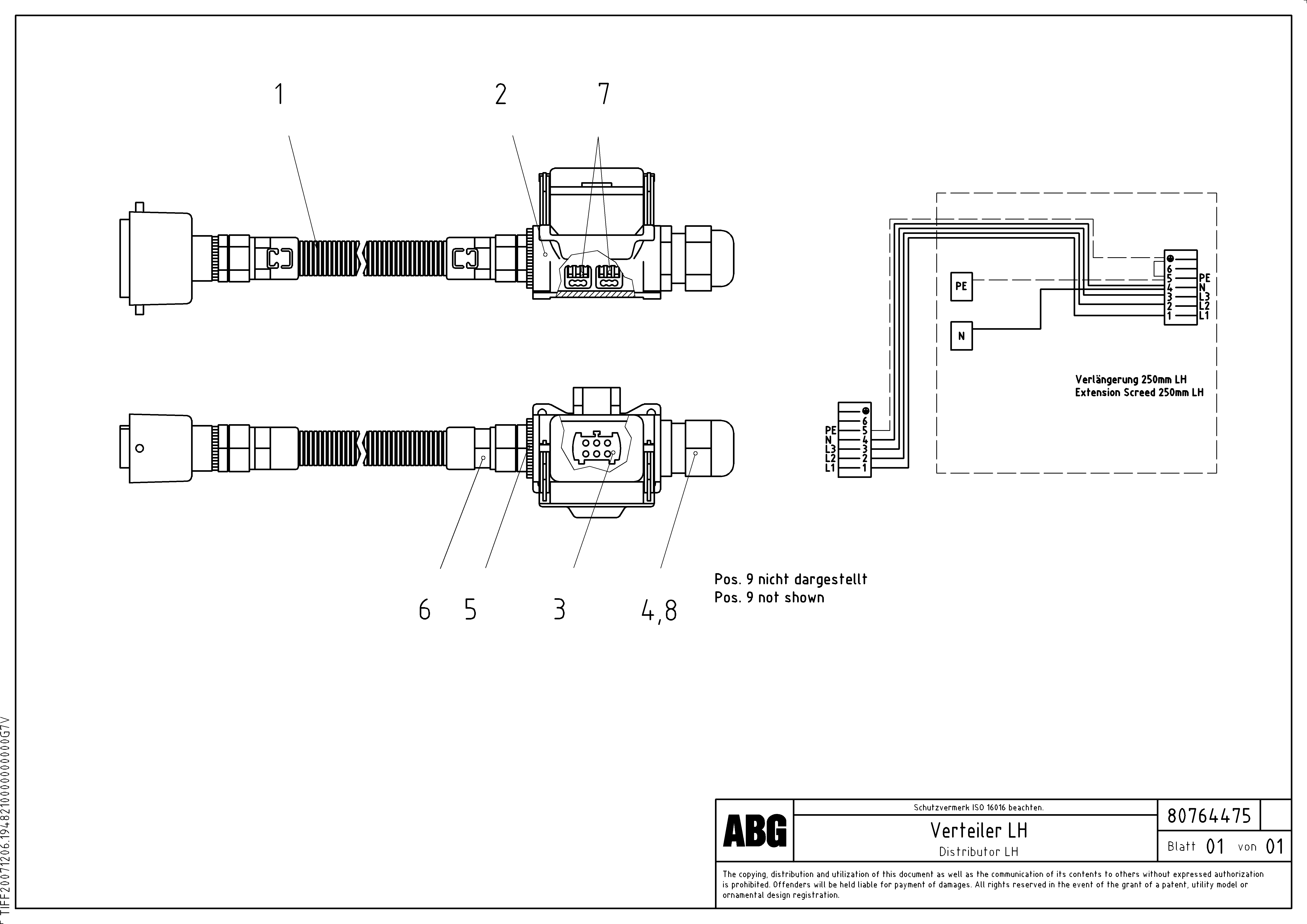 Схема запчастей Volvo PF6110 - 73843 Distributor for extension OMNI 1000 ATT. SCREEDS 3,0 - 9,0M PF6110, PF6160/6170