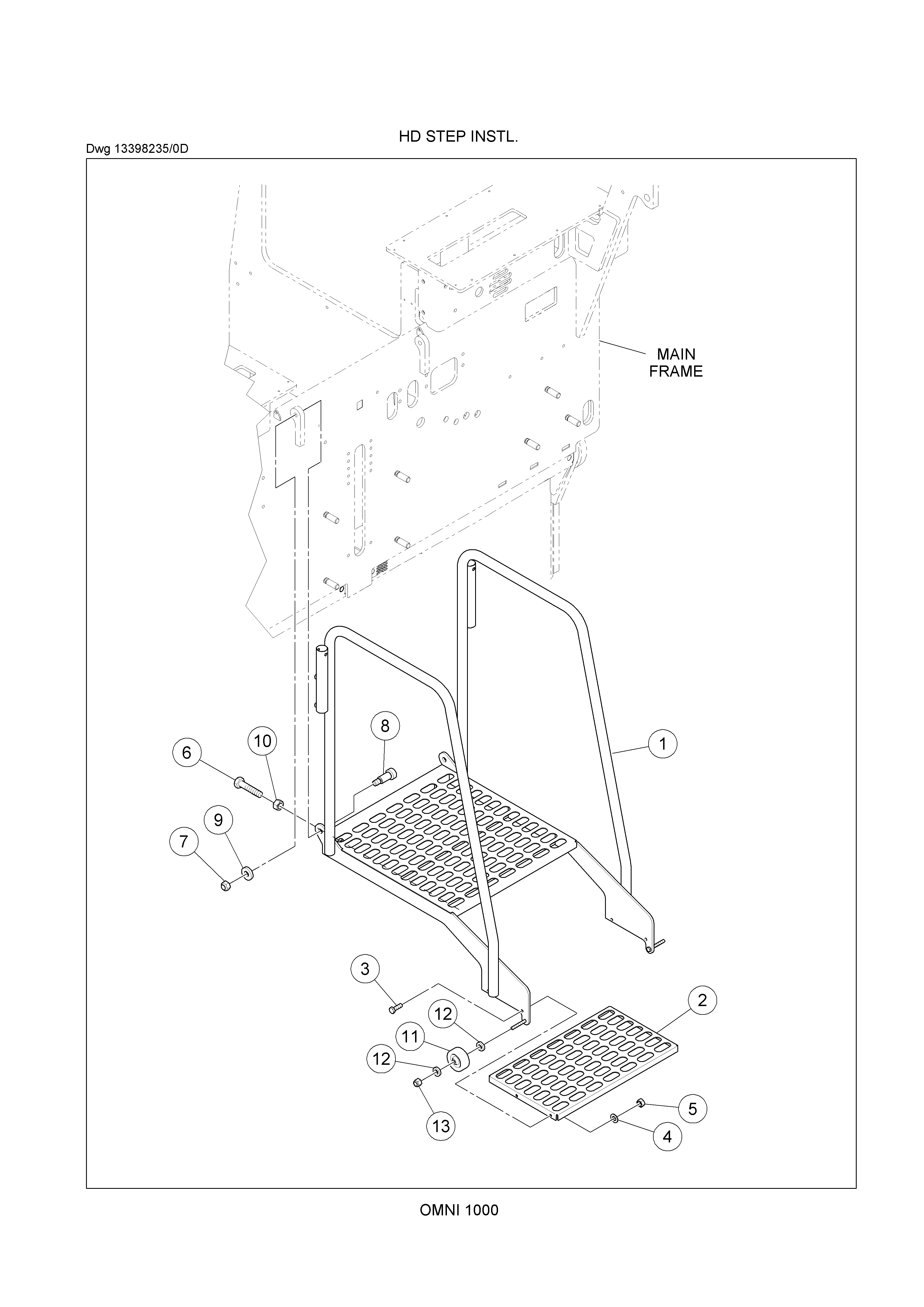 Схема запчастей Volvo PF6110 - 74520 Step Installation OMNI 1000 ATT. SCREEDS 3,0 - 9,0M PF6110, PF6160/6170