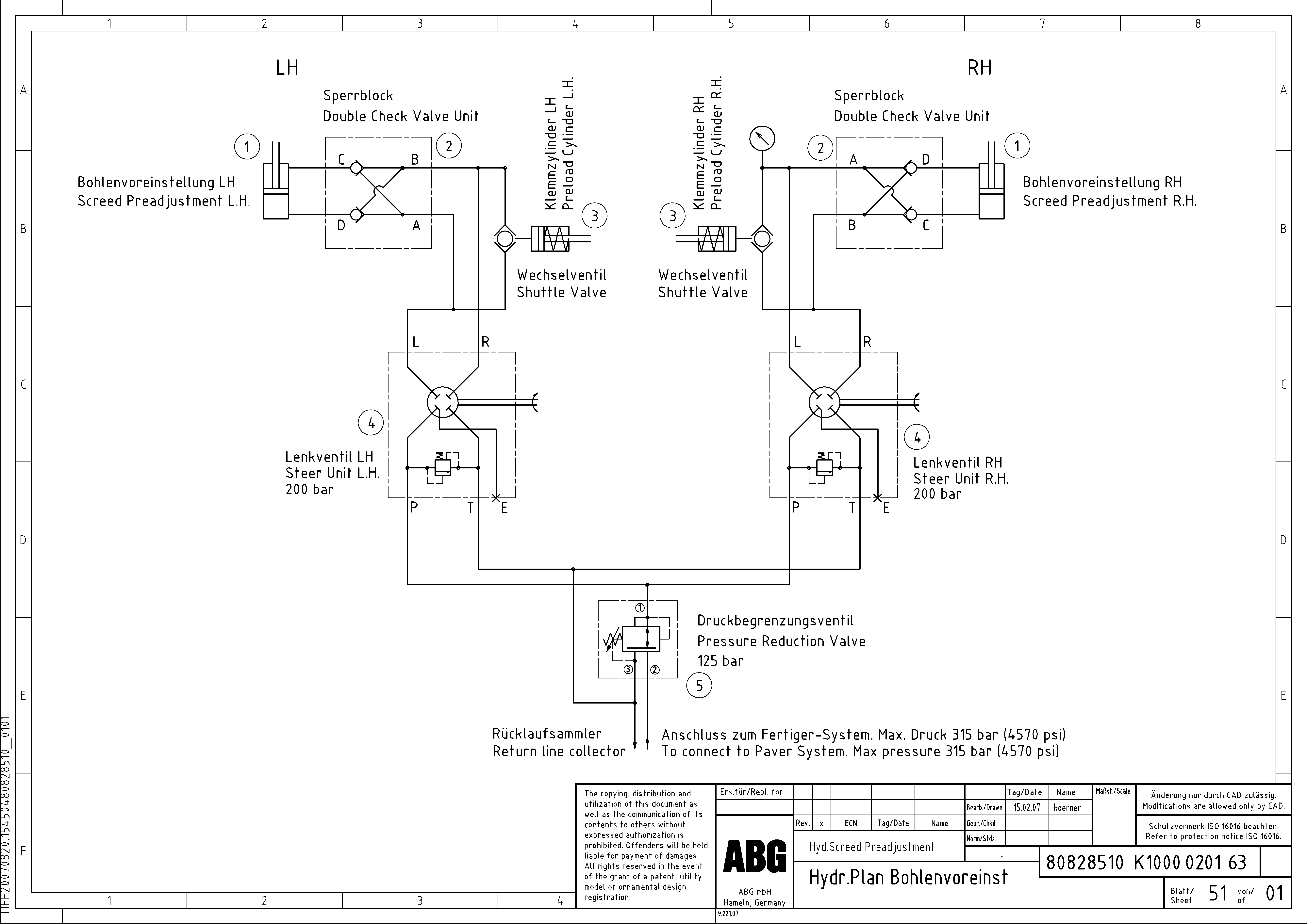 Схема запчастей Volvo PF6110 - 67396 Hydralics on basic and extendable screeds OMNI 1000 ATT. SCREEDS 3,0 - 9,0M PF6110, PF6160/6170