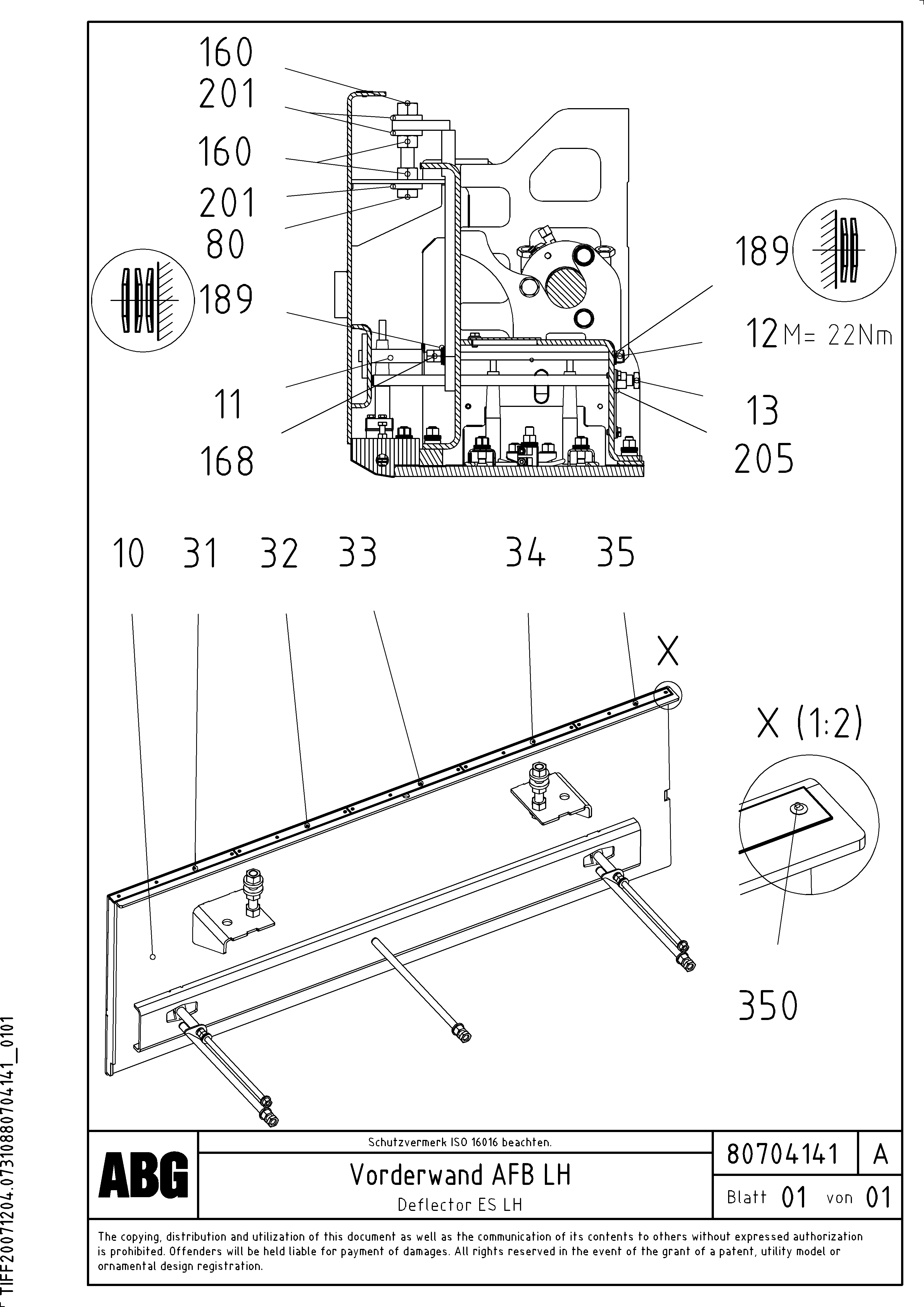 Схема запчастей Volvo PF6110 - 70180 Deflector for extension OMNI 1000 ATT. SCREEDS 3,0 - 9,0M PF6110, PF6160/6170