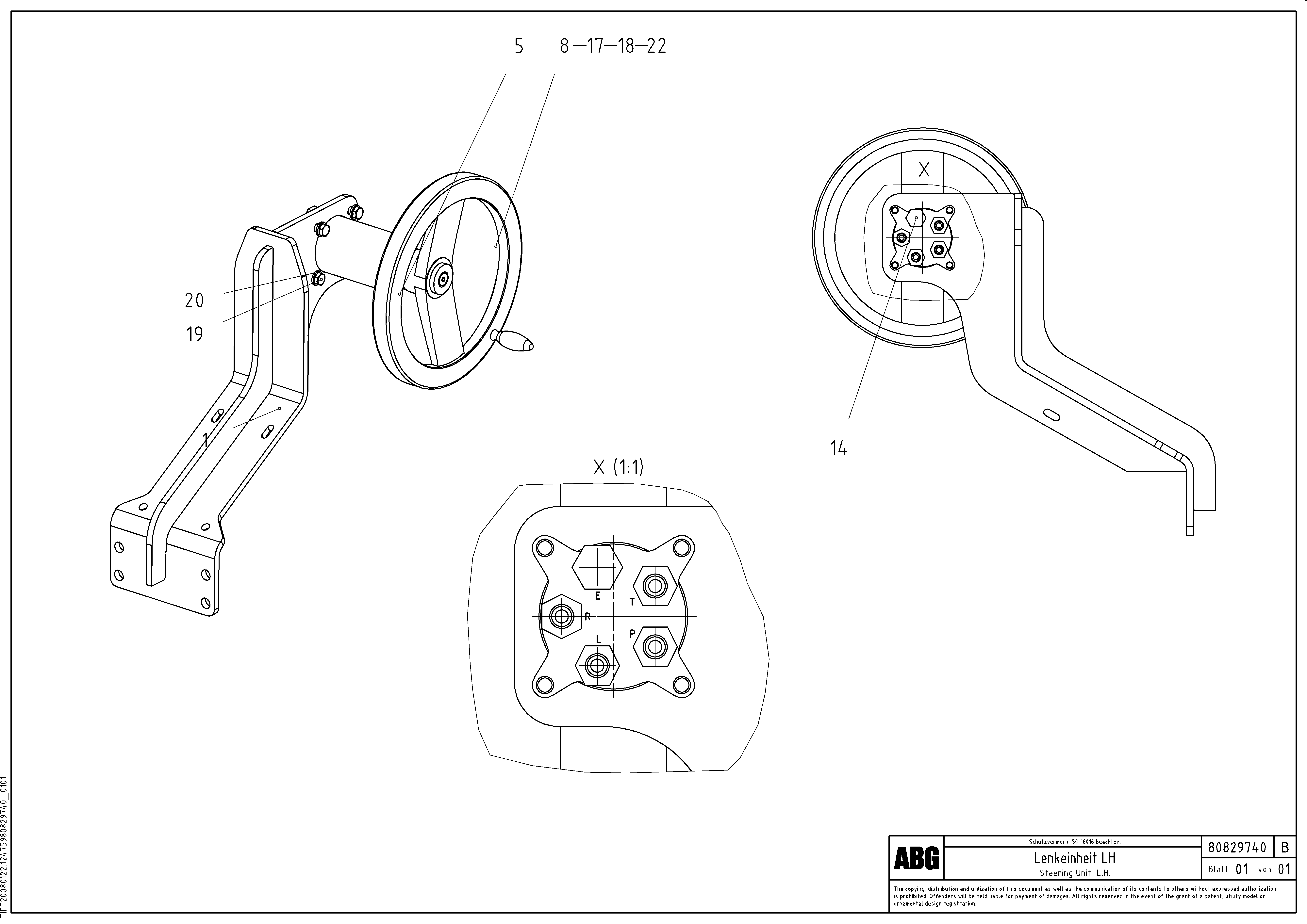 Схема запчастей Volvo PF6110 - 87249 Steering unit for towing arms OMNI 1001 ATT. SCREEDS 3,0 - 9,0M PF6110 PF6160/PF6170