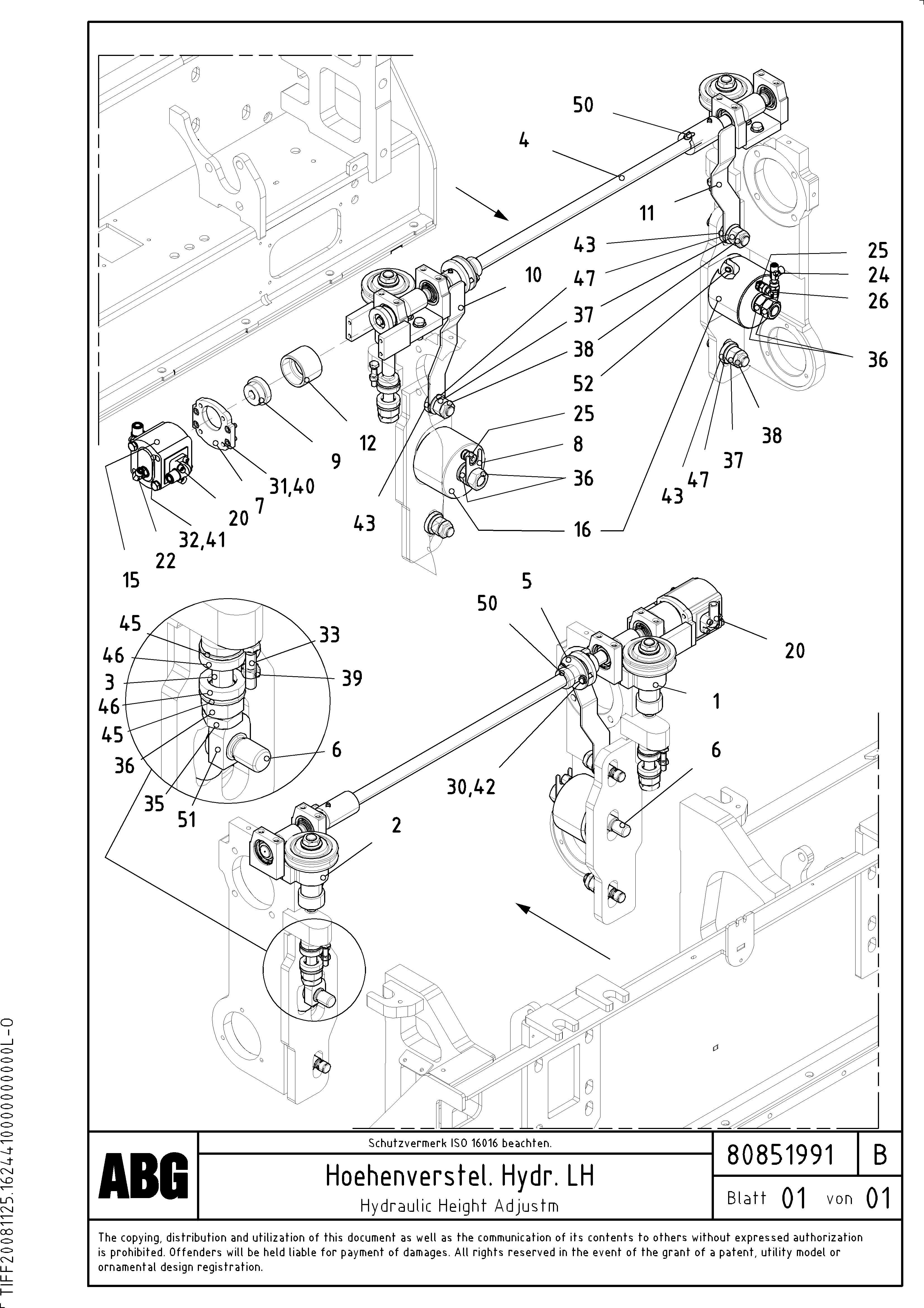 Схема запчастей Volvo PF6110 - 95295 Hydr. height adjustment for extandable screed OMNI 1001 ATT. SCREEDS 3,0 - 9,0M PF6110 PF6160/PF6170