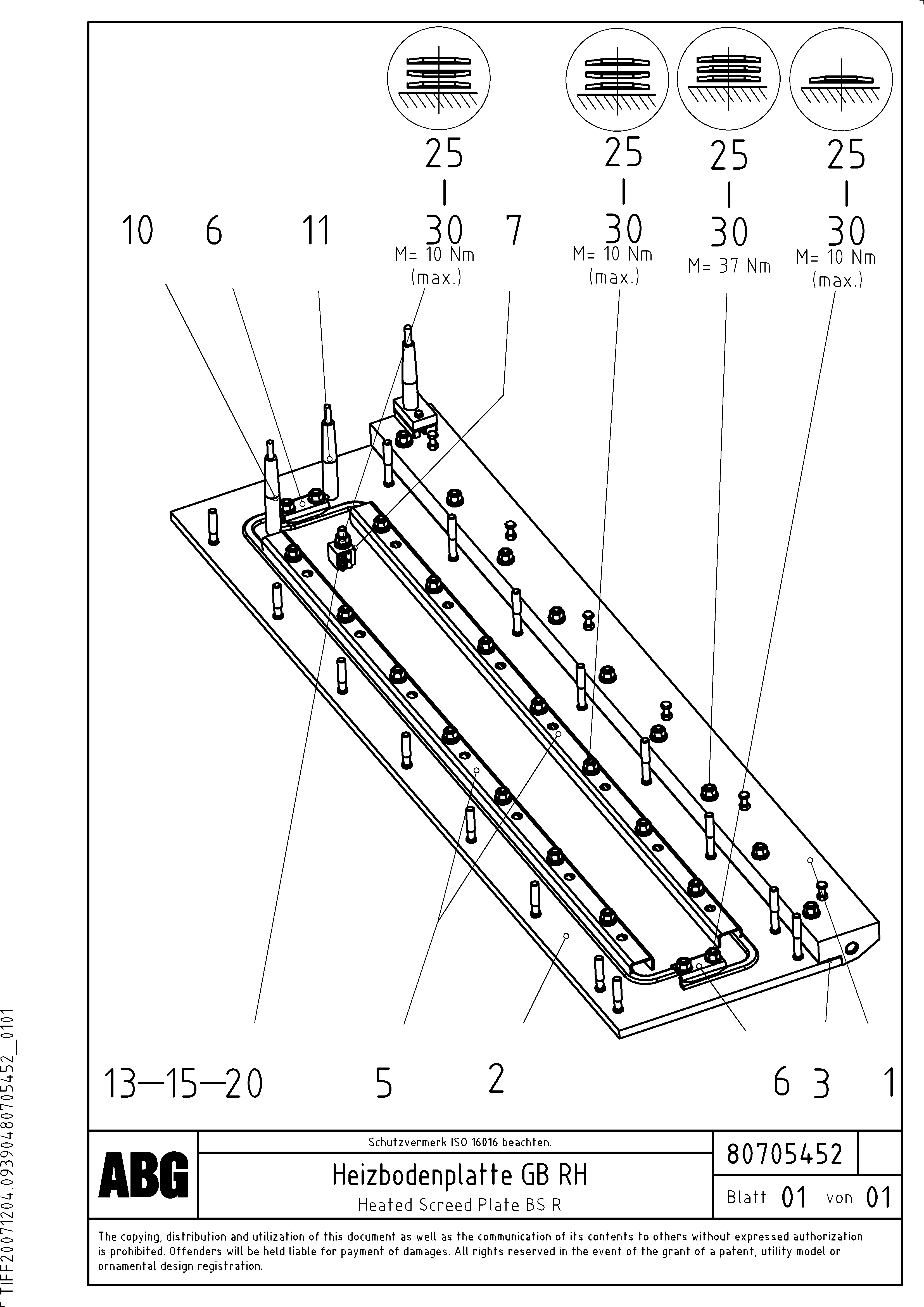 Схема запчастей Volvo PF6110 - 94378 Heated base plate for basic screed OMNI 1001 ATT. SCREEDS 3,0 - 9,0M PF6110 PF6160/PF6170