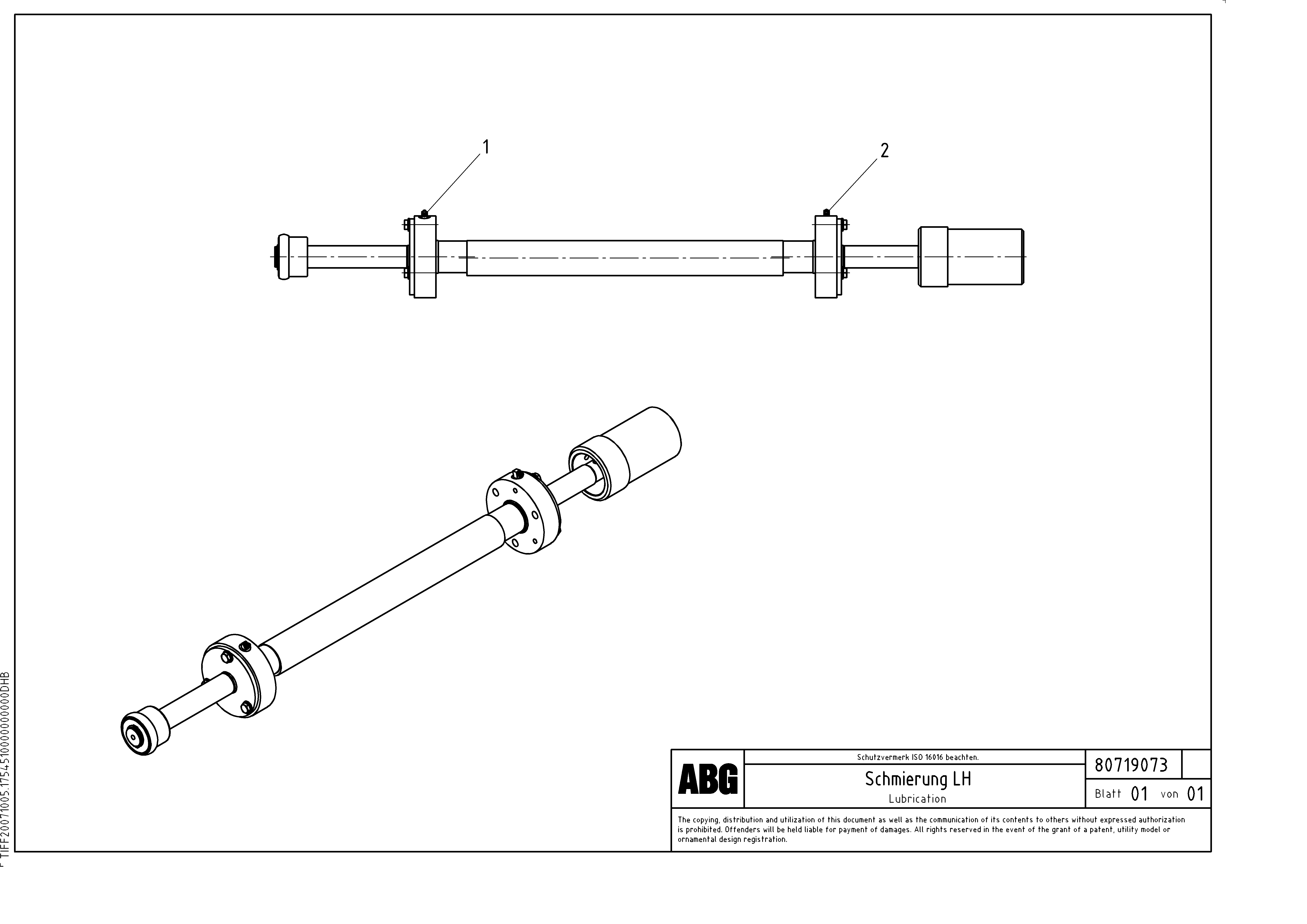 Схема запчастей Volvo PF6110 - 94054 Lubrication for extension OMNI 1001 ATT. SCREEDS 3,0 - 9,0M PF6110 PF6160/PF6170