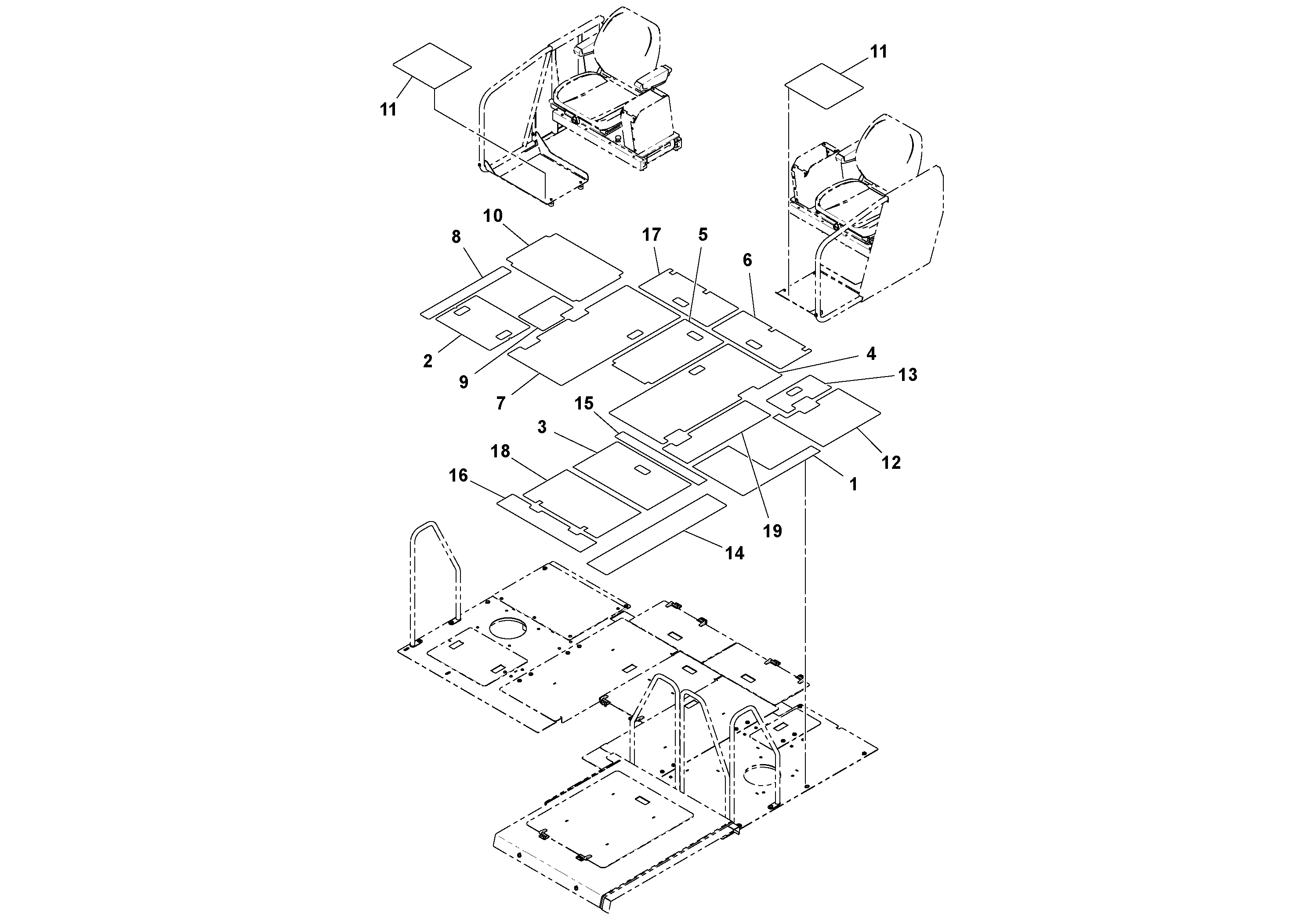 Схема запчастей Volvo PF6110 - 34999 Deck Tread Installation PF6110 S/N 197474 -