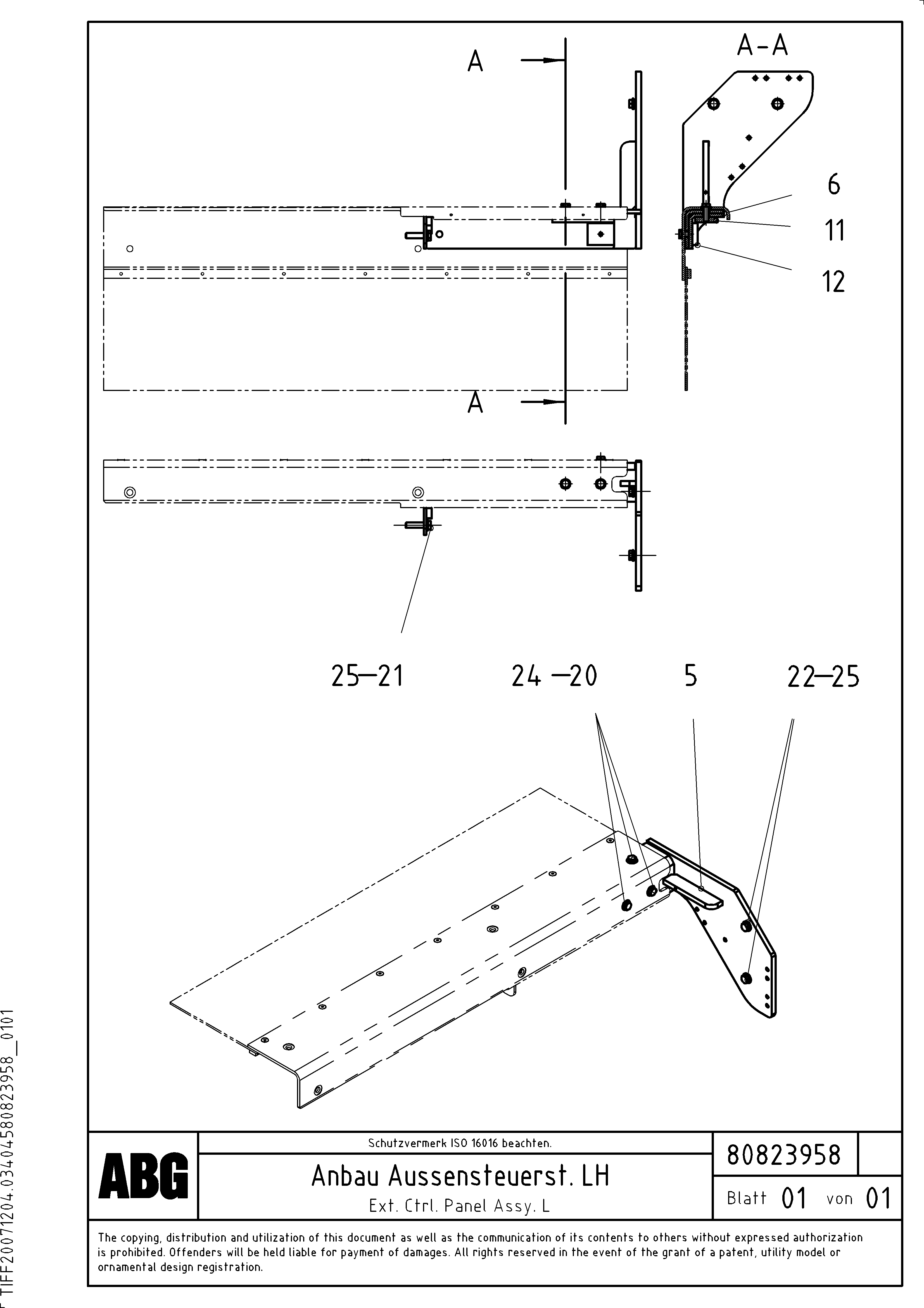Схема запчастей Volvo PF6110 - 94330 Support for control panels OMNI 1011 ATT. SCREEDS 3,0 - 9,0M PF6110 PF6160/PF6170