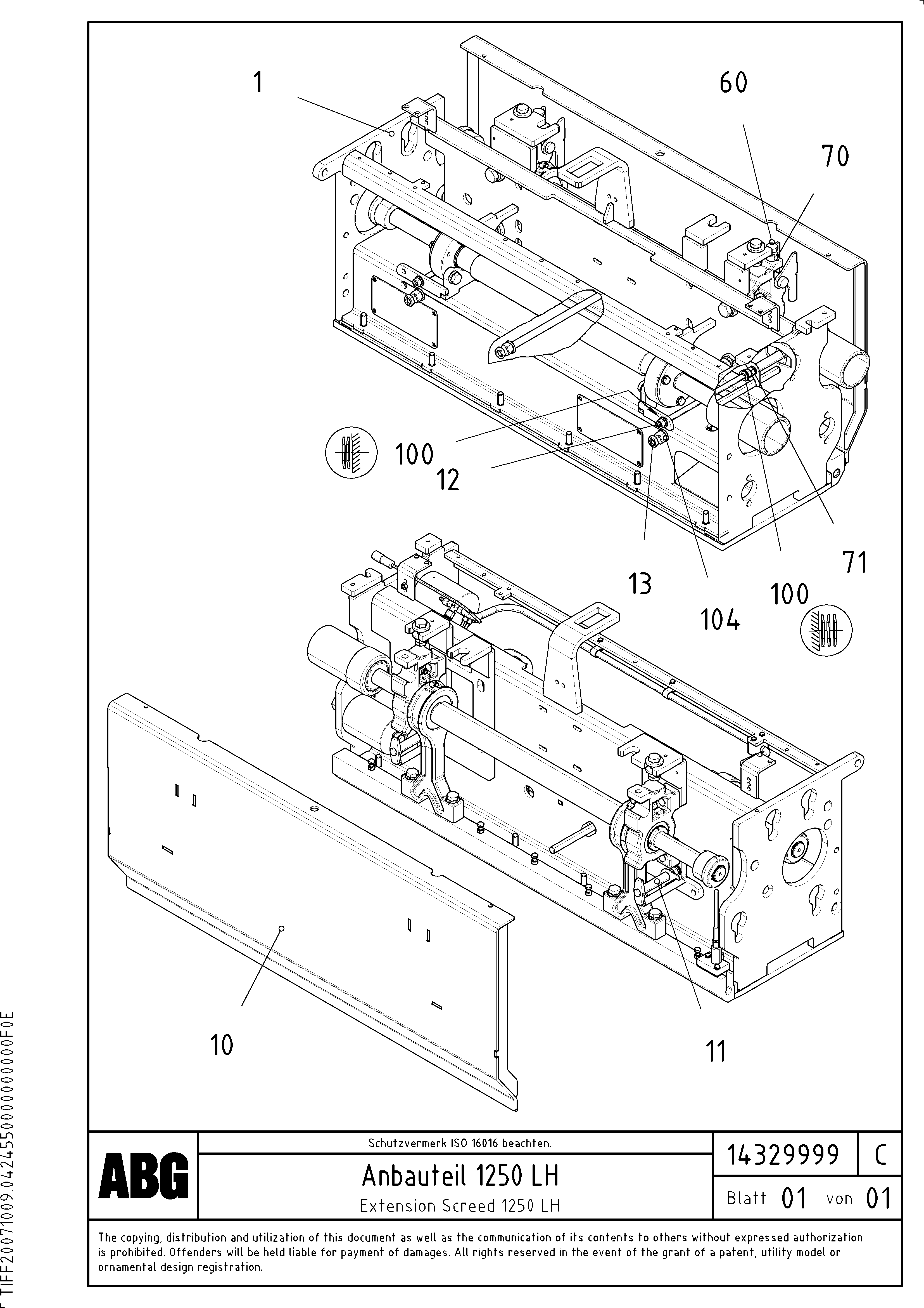 Схема запчастей Volvo PF6110 - 93348 Extension screed OMNI 1011 ATT. SCREEDS 3,0 - 9,0M PF6110 PF6160/PF6170