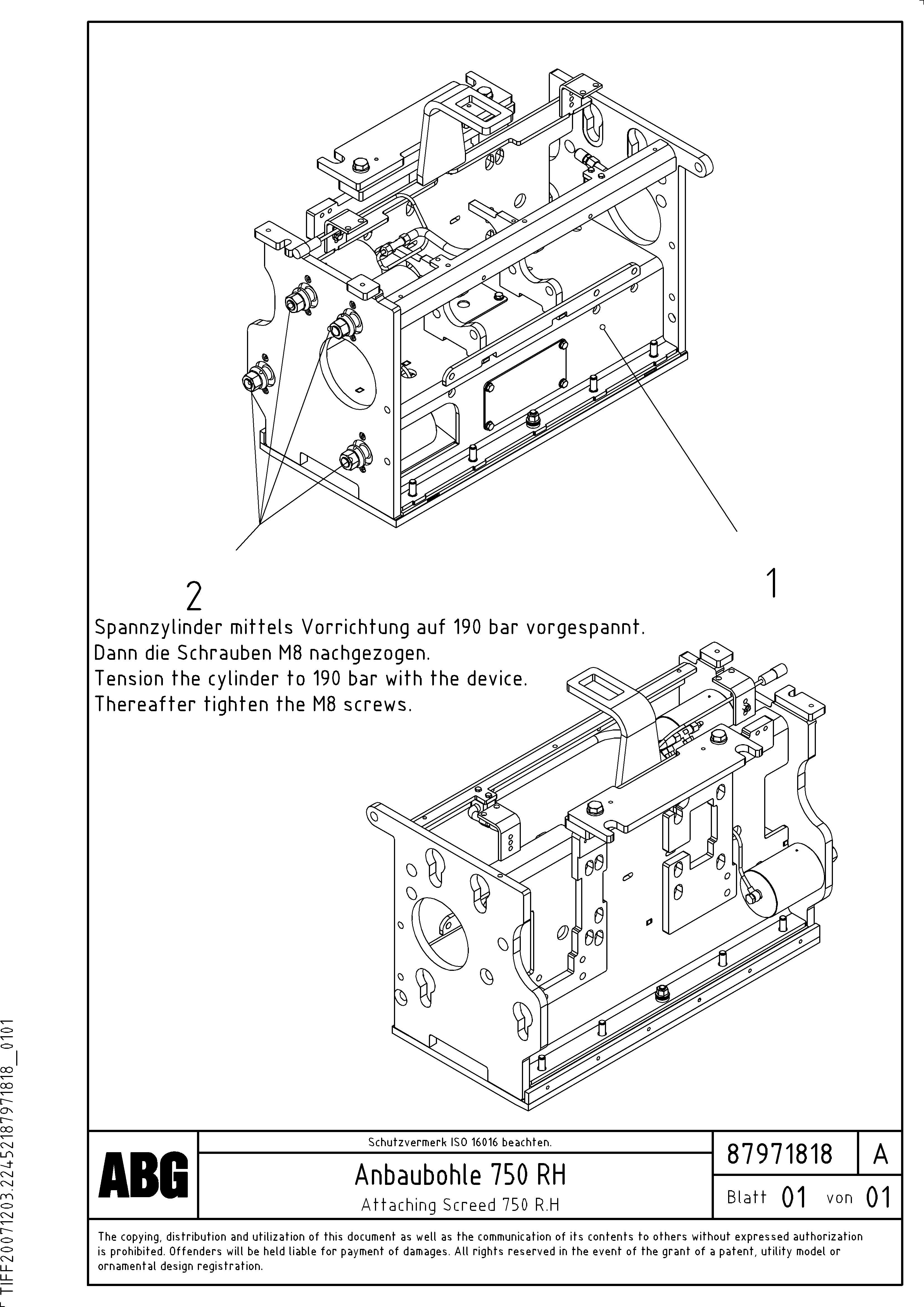 Схема запчастей Volvo PF6110 - 94574 Attaching screed for extension OMNI 1011 ATT. SCREEDS 3,0 - 9,0M PF6110 PF6160/PF6170