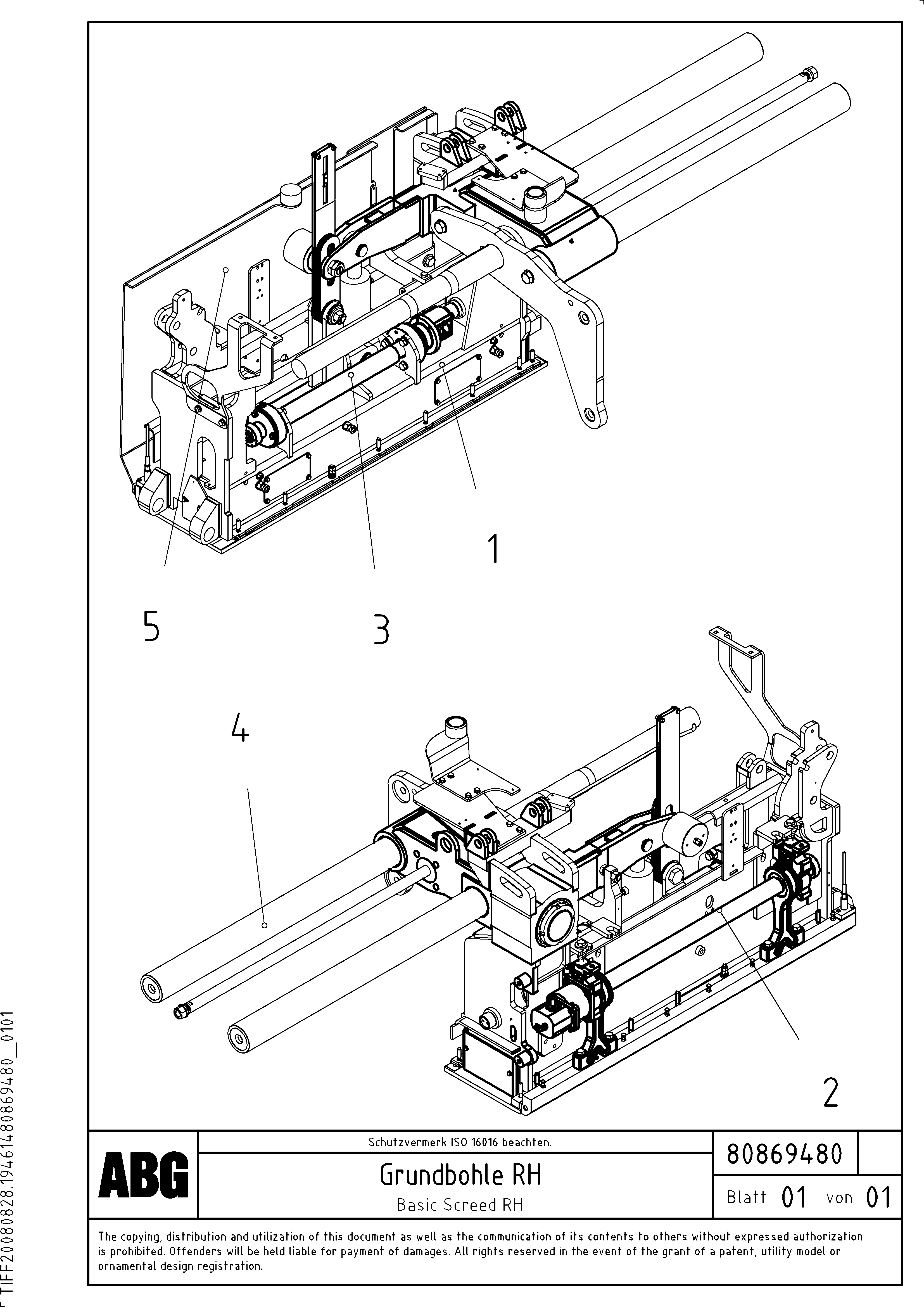 Схема запчастей Volvo PF6110 - 94577 Basic screed OMNI 1011 ATT. SCREEDS 3,0 - 9,0M PF6110 PF6160/PF6170
