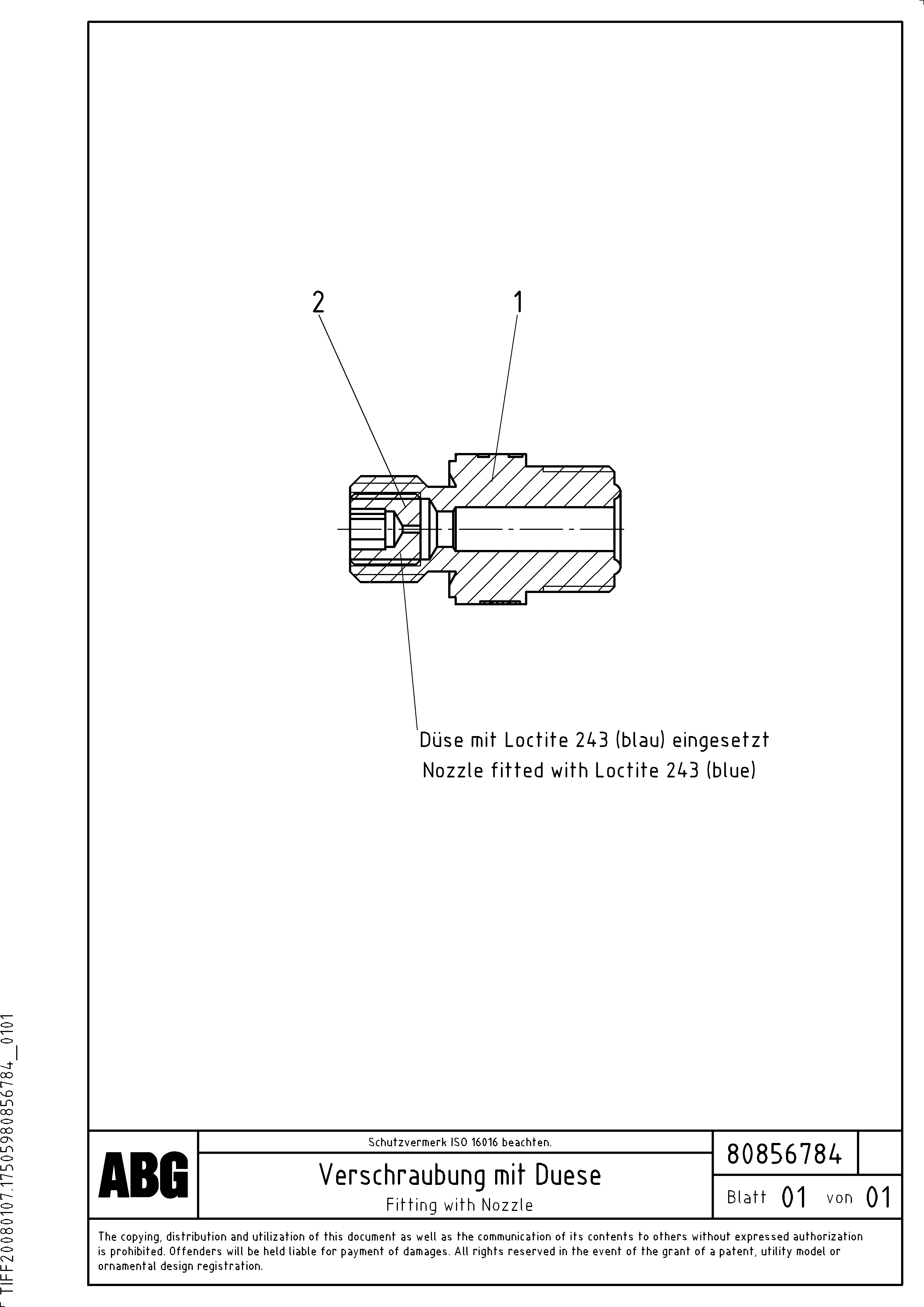 Схема запчастей Volvo PF6110 - 95879 Fitting with nozzle on heated body OMNI 1011 ATT. SCREEDS 3,0 - 9,0M PF6110 PF6160/PF6170