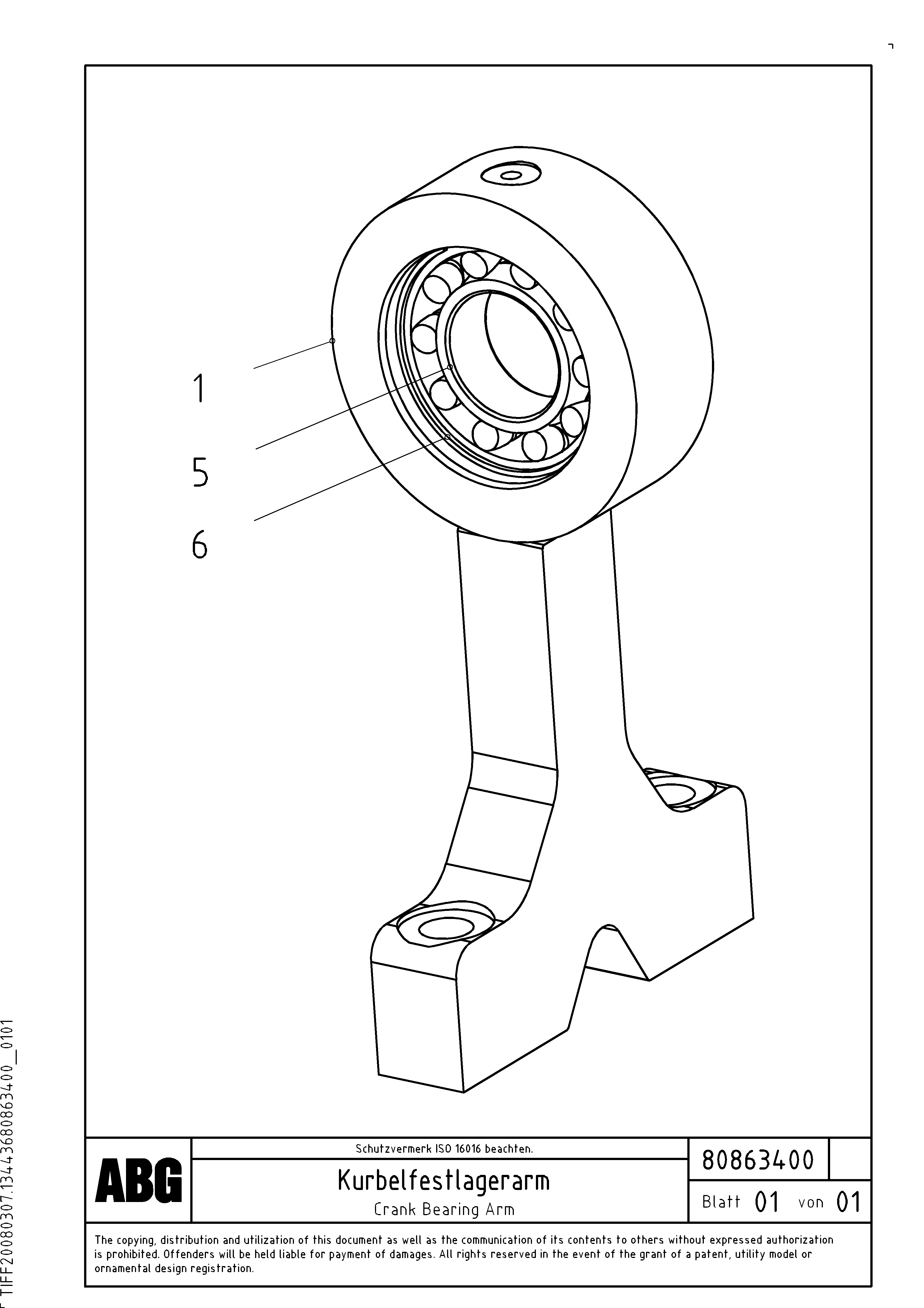 Схема запчастей Volvo PF6110 - 94960 Crank bearing arm for tamper/extendable screed OMNI 1011 ATT. SCREEDS 3,0 - 9,0M PF6110 PF6160/PF6170