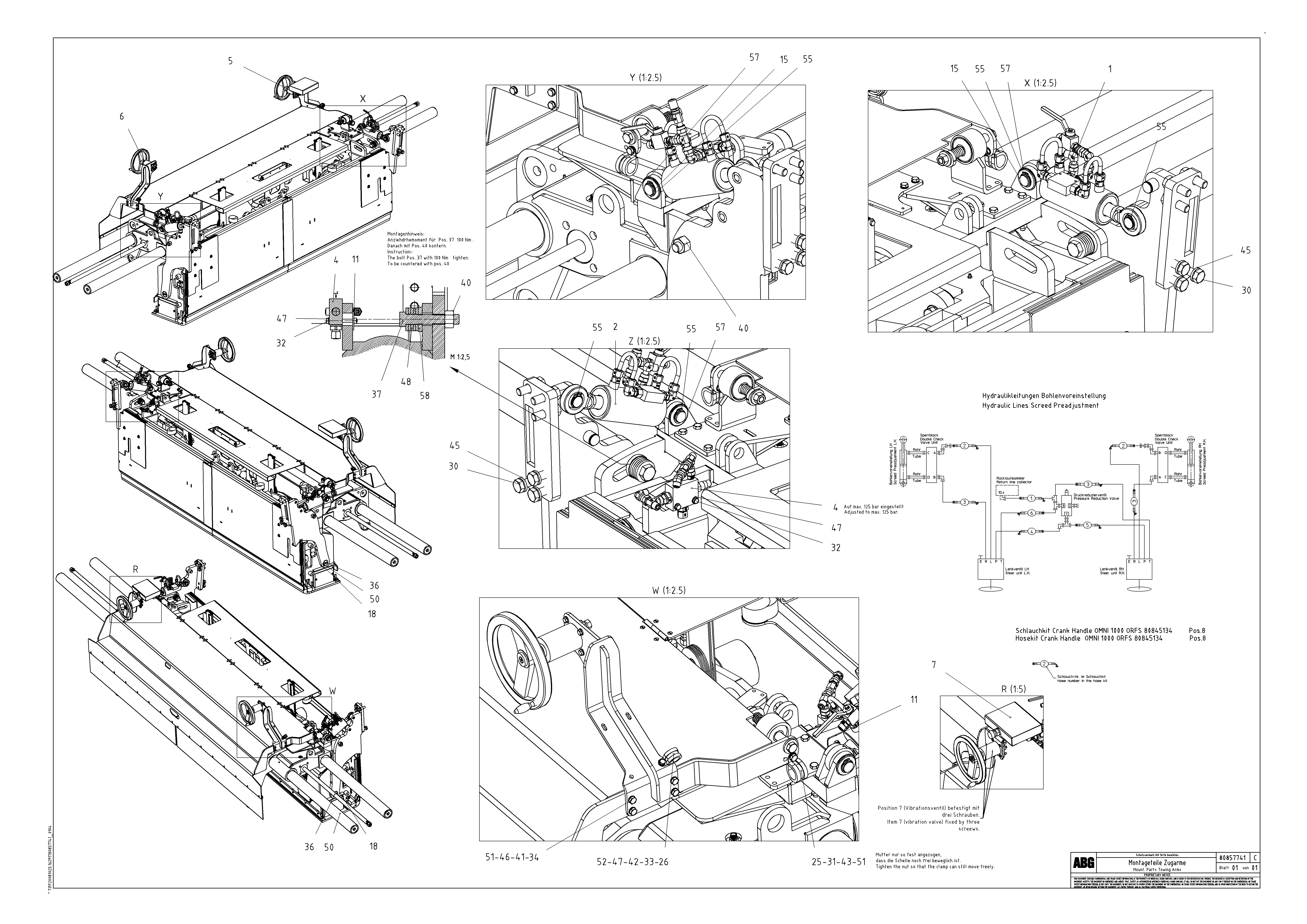 Схема запчастей Volvo PF6110 - 90921 Mounting parts for towing arms OMNI 1021 ATT. SCREEDS 3,0 - 9,0M PF6110 PF6160/PF6170