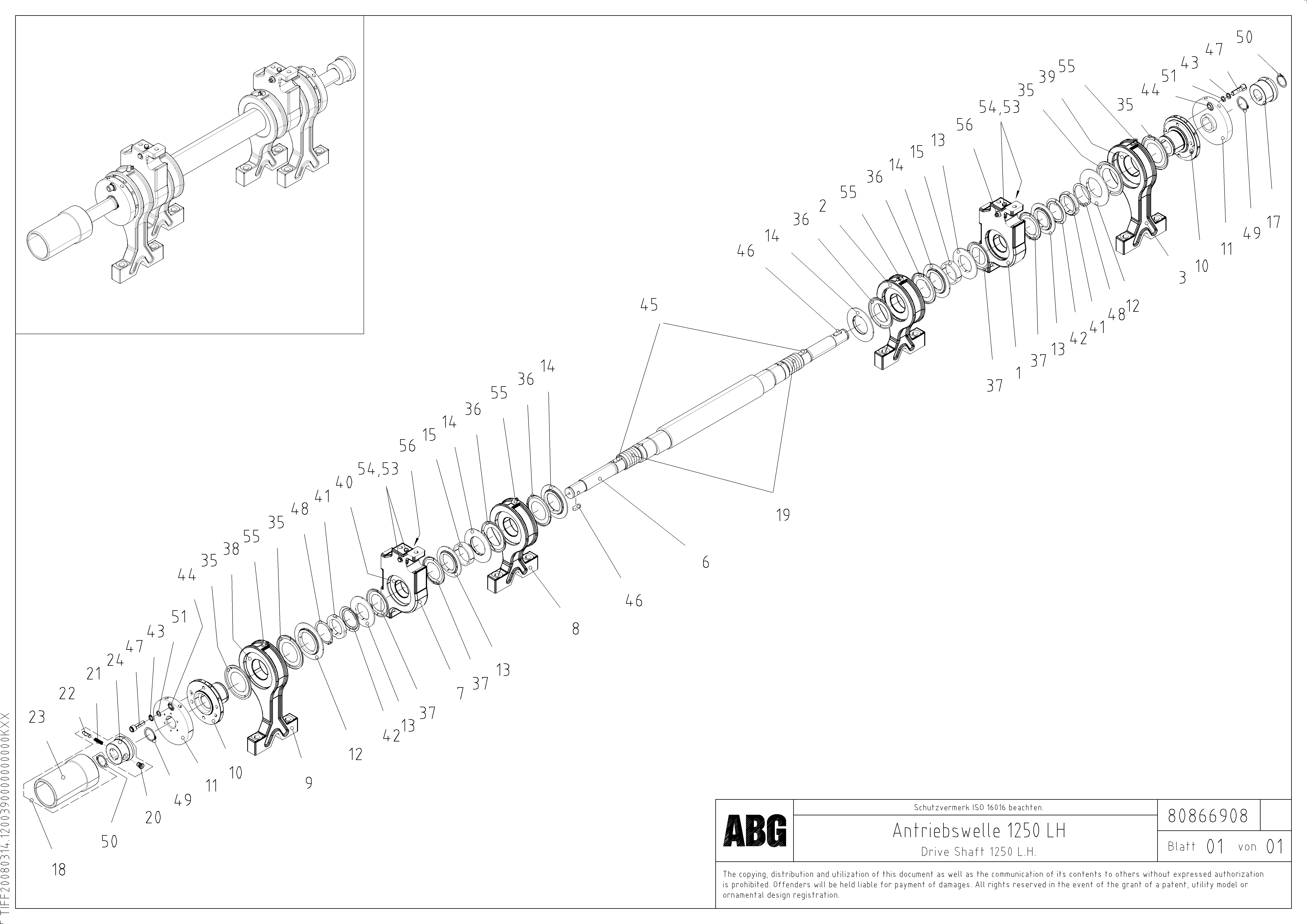 Схема запчастей Volvo PF6110 - 88028 Drive shaft for extension OMNI 1021 ATT. SCREEDS 3,0 - 9,0M PF6110 PF6160/PF6170