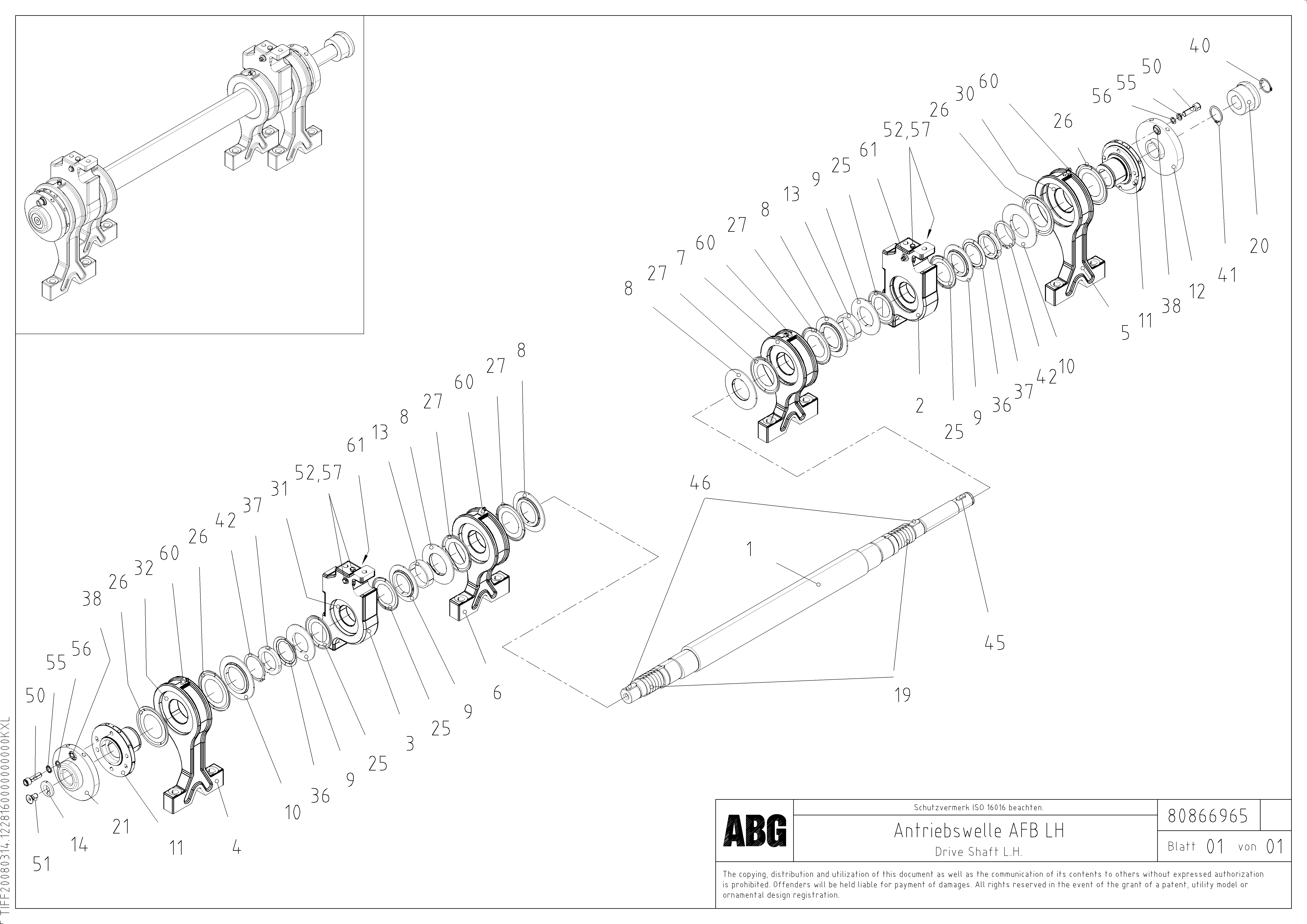 Схема запчастей Volvo PF6110 - 88488 Tamper drive shaft for extendable screed OMNI 1021 ATT. SCREEDS 3,0 - 9,0M PF6110 PF6160/PF6170