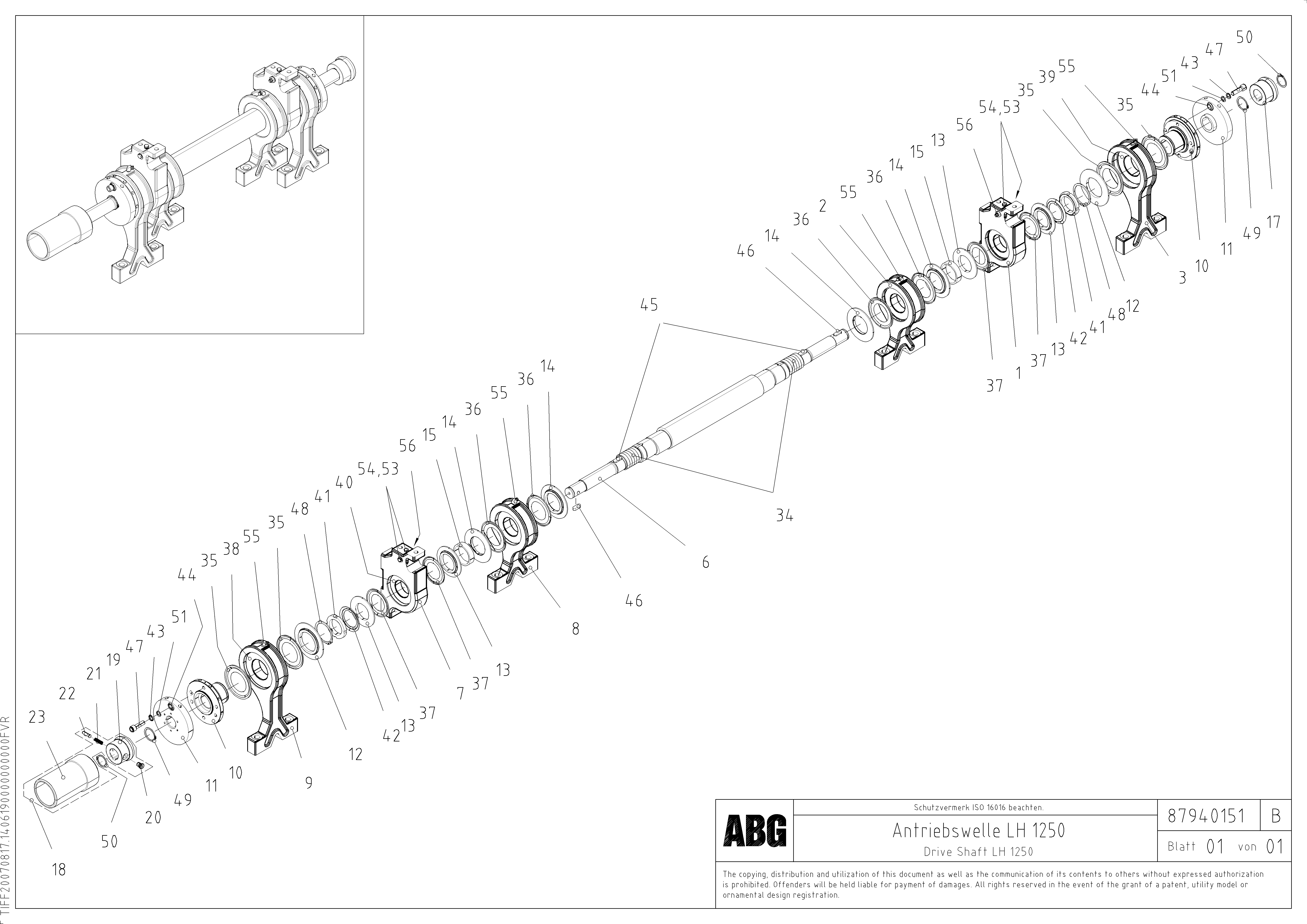 Схема запчастей Volvo PF6110 - 91203 Drive shaft for extension OMNI 1021 ATT. SCREEDS 3,0 - 9,0M PF6110 PF6160/PF6170