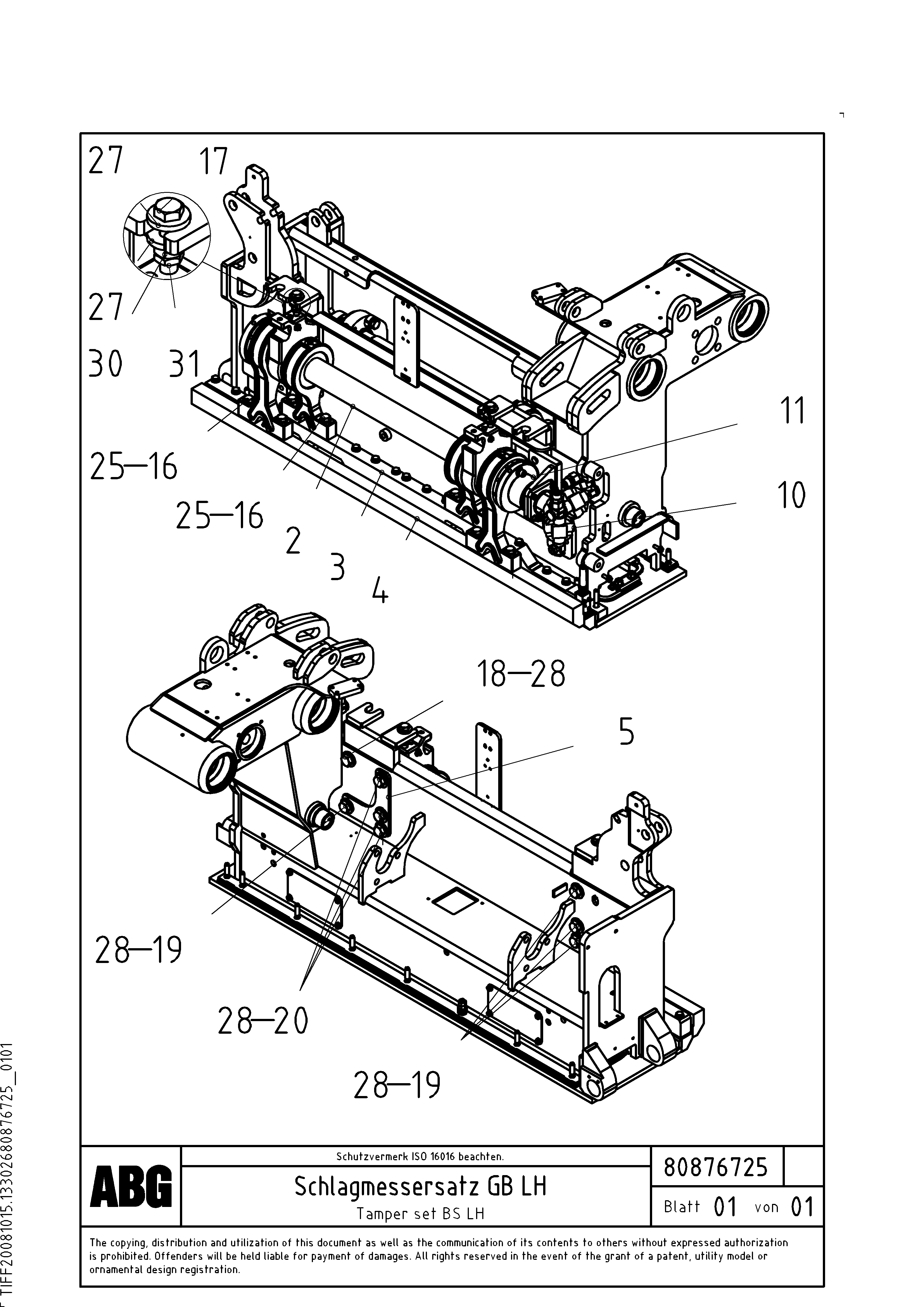 Схема запчастей Volvo PF6110 - 91365 Tamper set for basic screed OMNI 1021 ATT. SCREEDS 3,0 - 9,0M PF6110 PF6160/PF6170