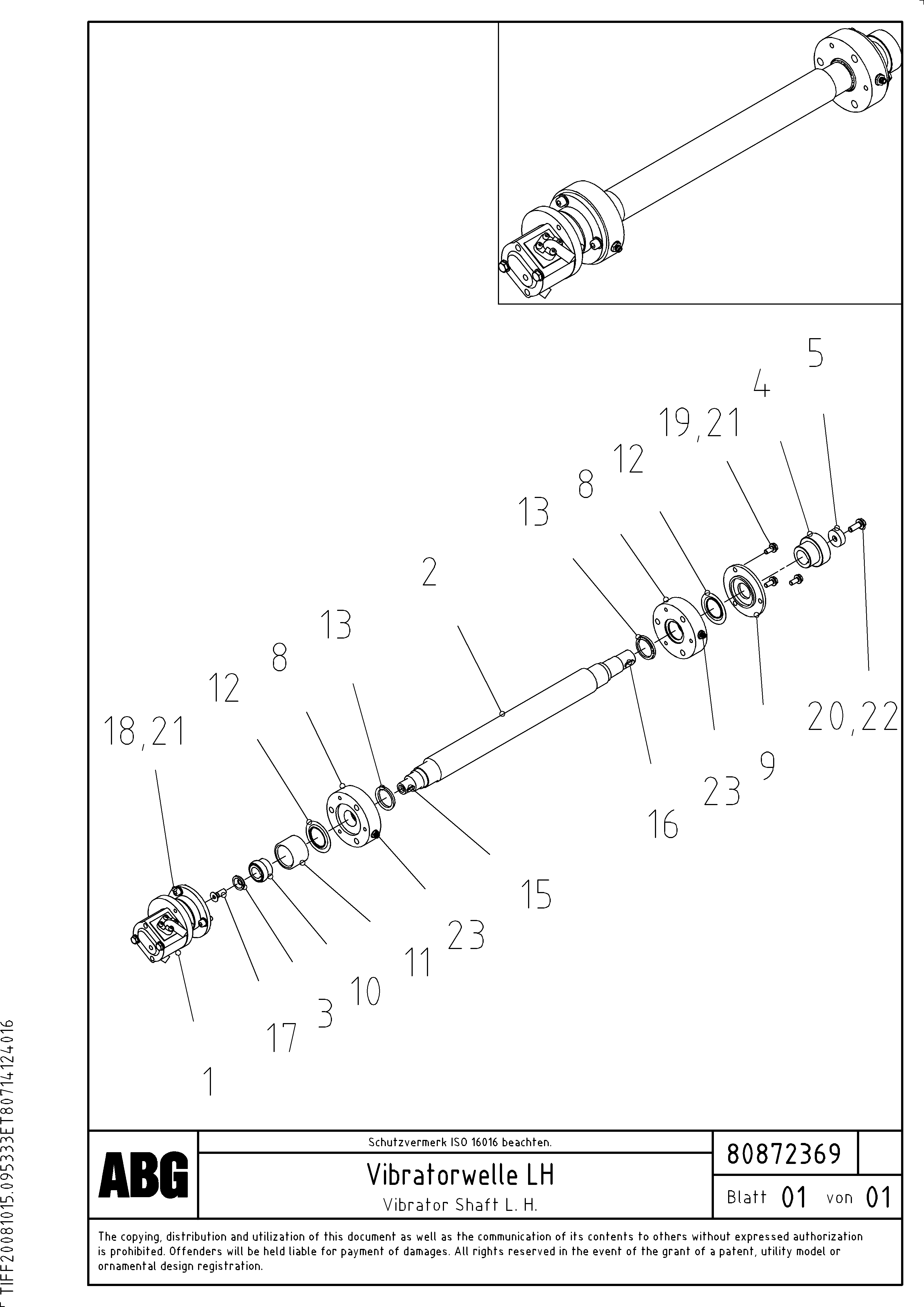 Схема запчастей Volvo PF6110 - 91174 Vibrator shaft for basic screed OMNI 1021 ATT. SCREEDS 3,0 - 9,0M PF6110 PF6160/PF6170