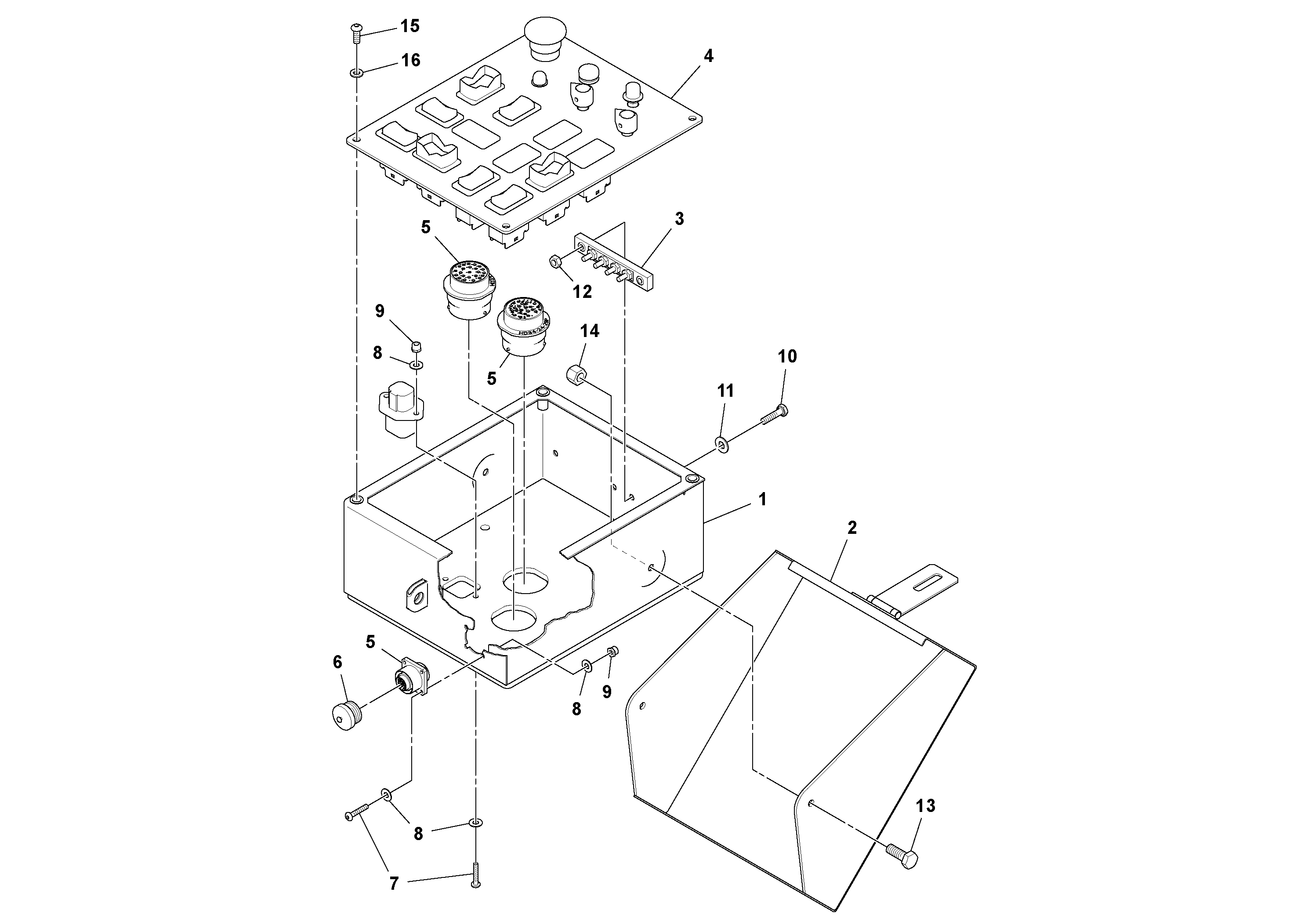 Схема запчастей Volvo PF6110 - 90252 Screed Console Assembly OMNI 1000 ATT. SCREEDS 3,0 - 9,0M PF6110, PF6160/PF6170