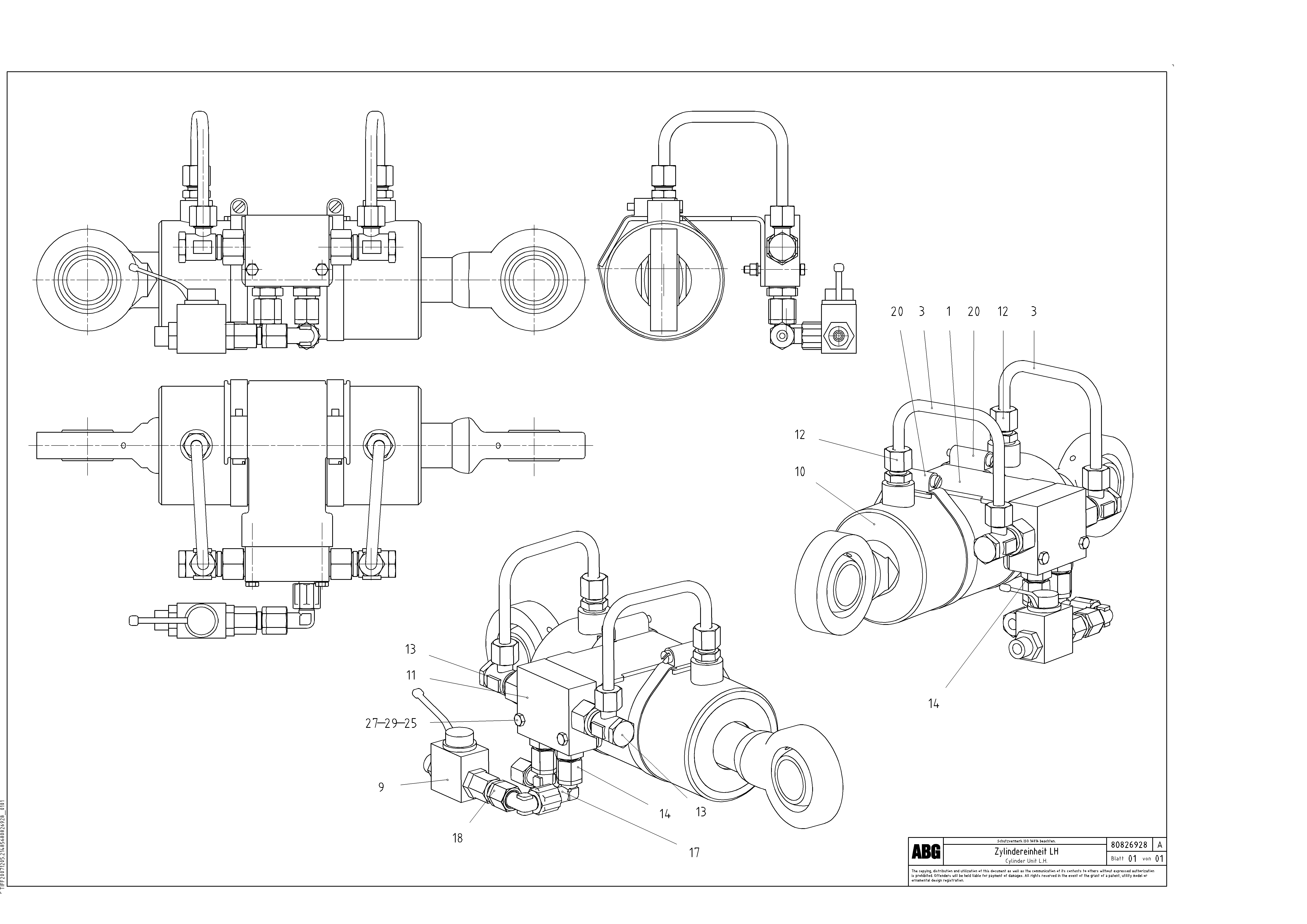 Схема запчастей Volvo PF6110 - 67943 Гидроцилиндр OMNI 1000 ATT. SCREEDS 3,0 - 9,0M PF6110, PF6160/6170