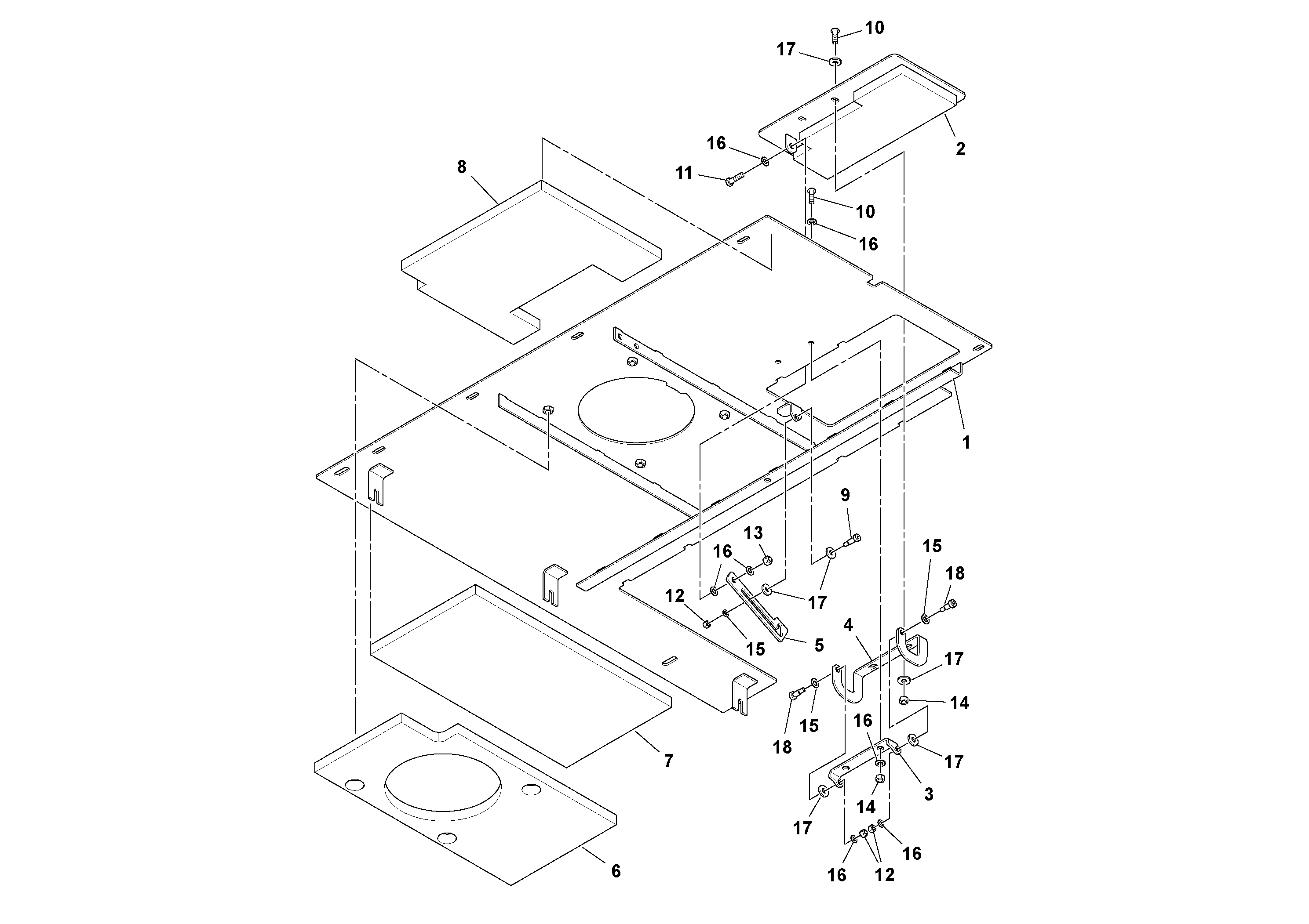 Схема запчастей Volvo PF6110 - 51509 Fixed Deck Plate Assembly PF6110 S/N 197474 -