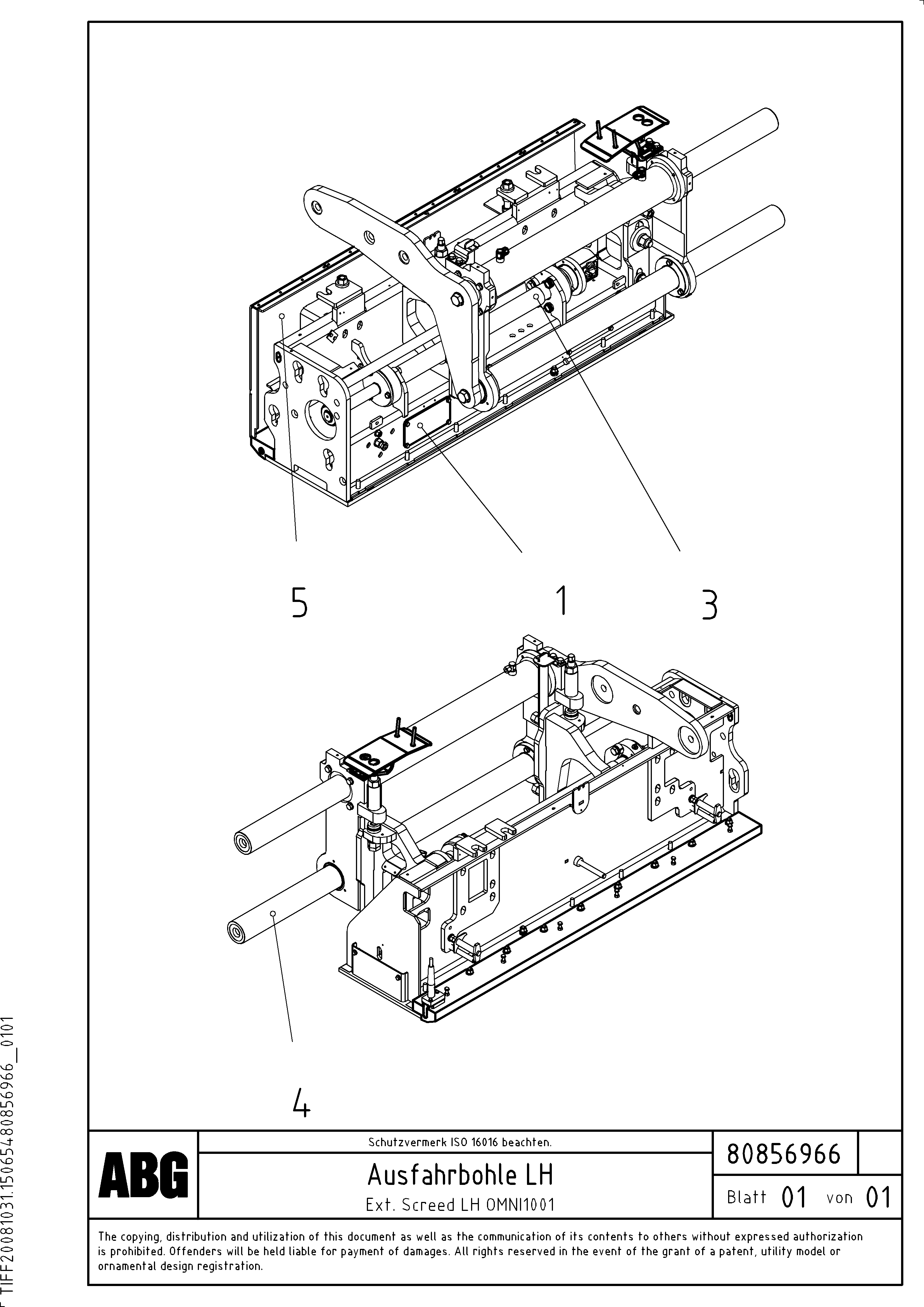 Схема запчастей Volvo PF6110 - 88019 Extendable screed OMNI 1000 ATT. SCREEDS 3,0 - 9,0M PF6110, PF6160/PF6170