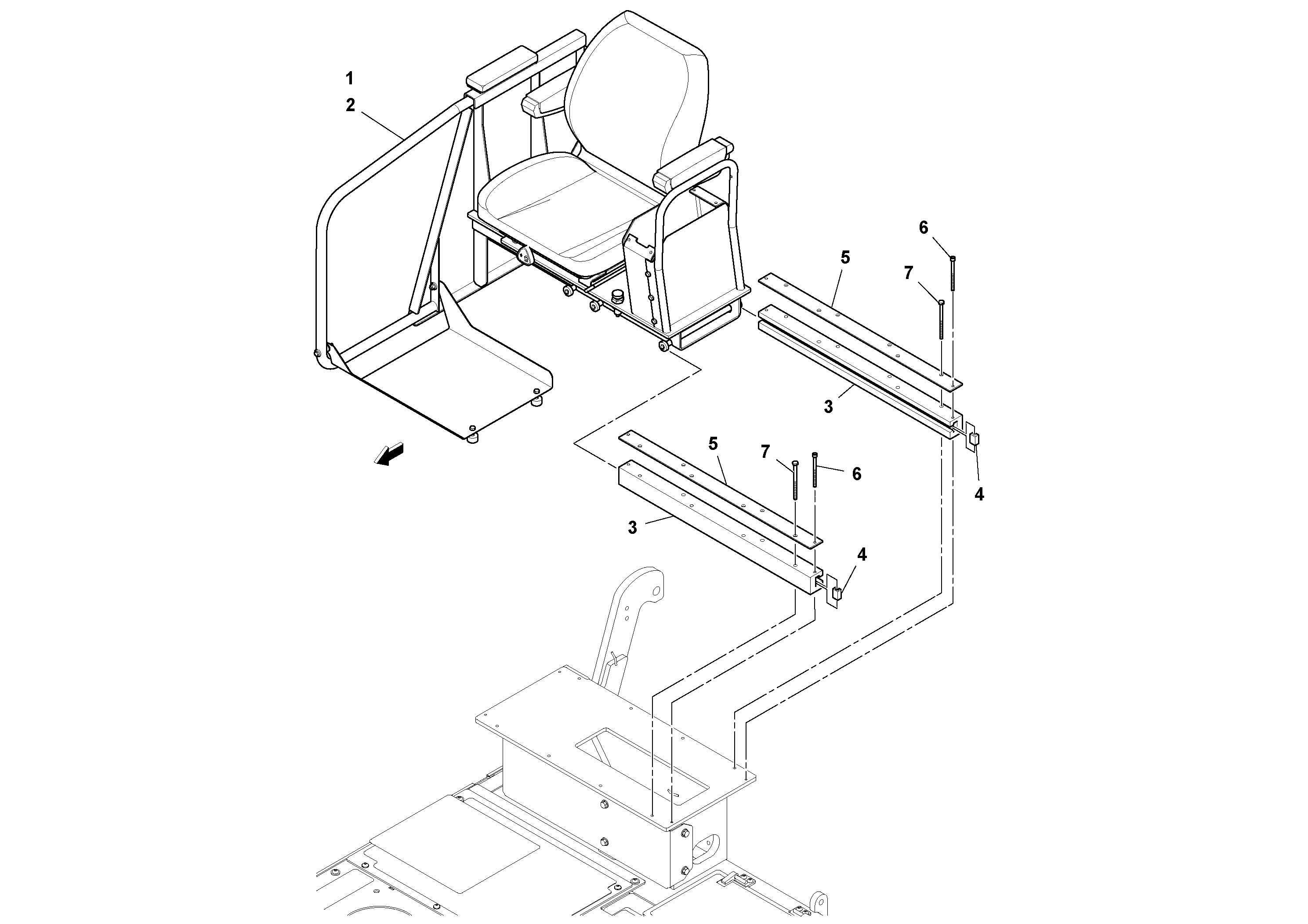 Схема запчастей Volvo PF6110 - 22457 Seat Installation PF6110 S/N 197474 -