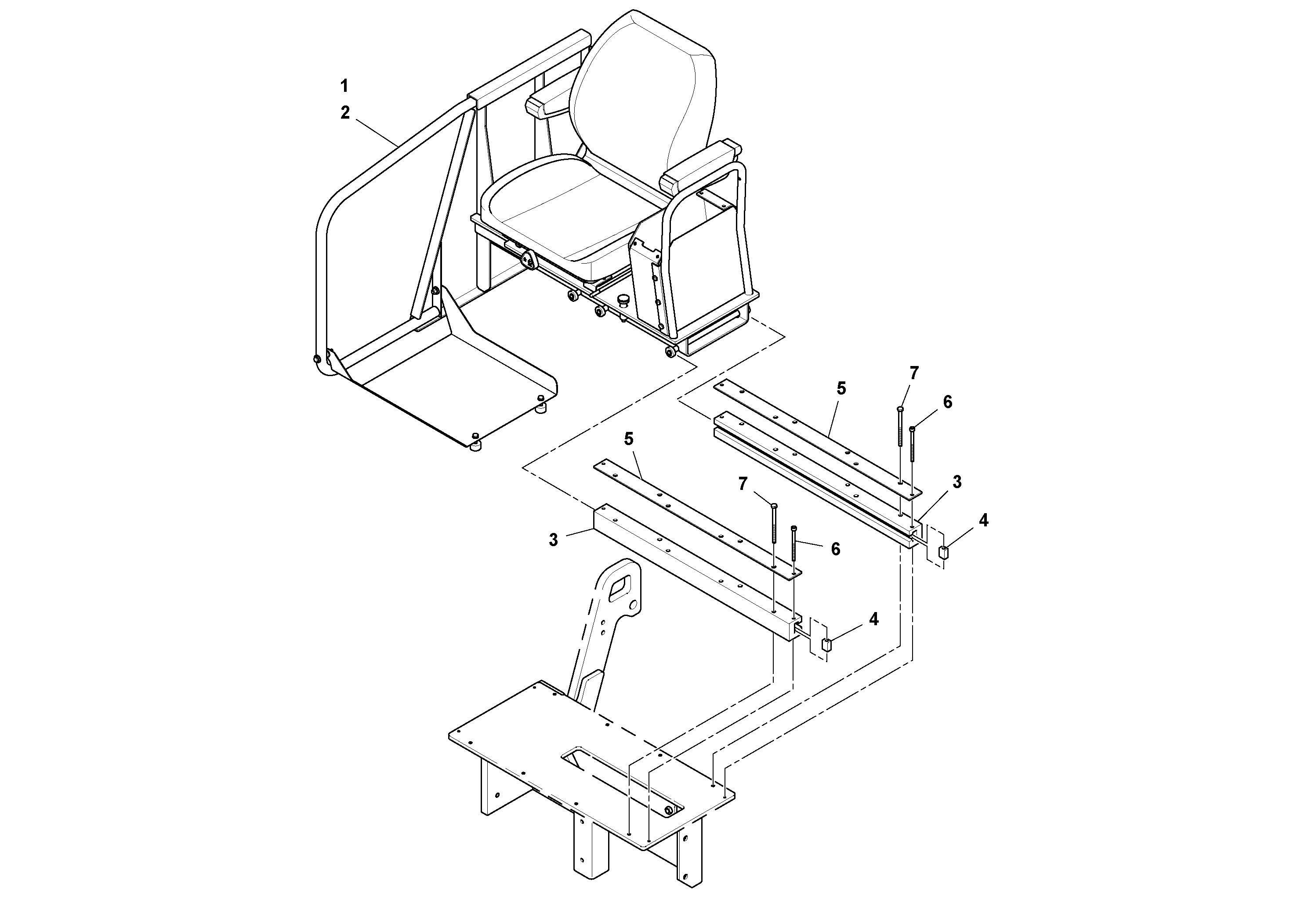 Схема запчастей Volvo PF6110 - 42163 Seat Installation PF6110 S/N 197474 -