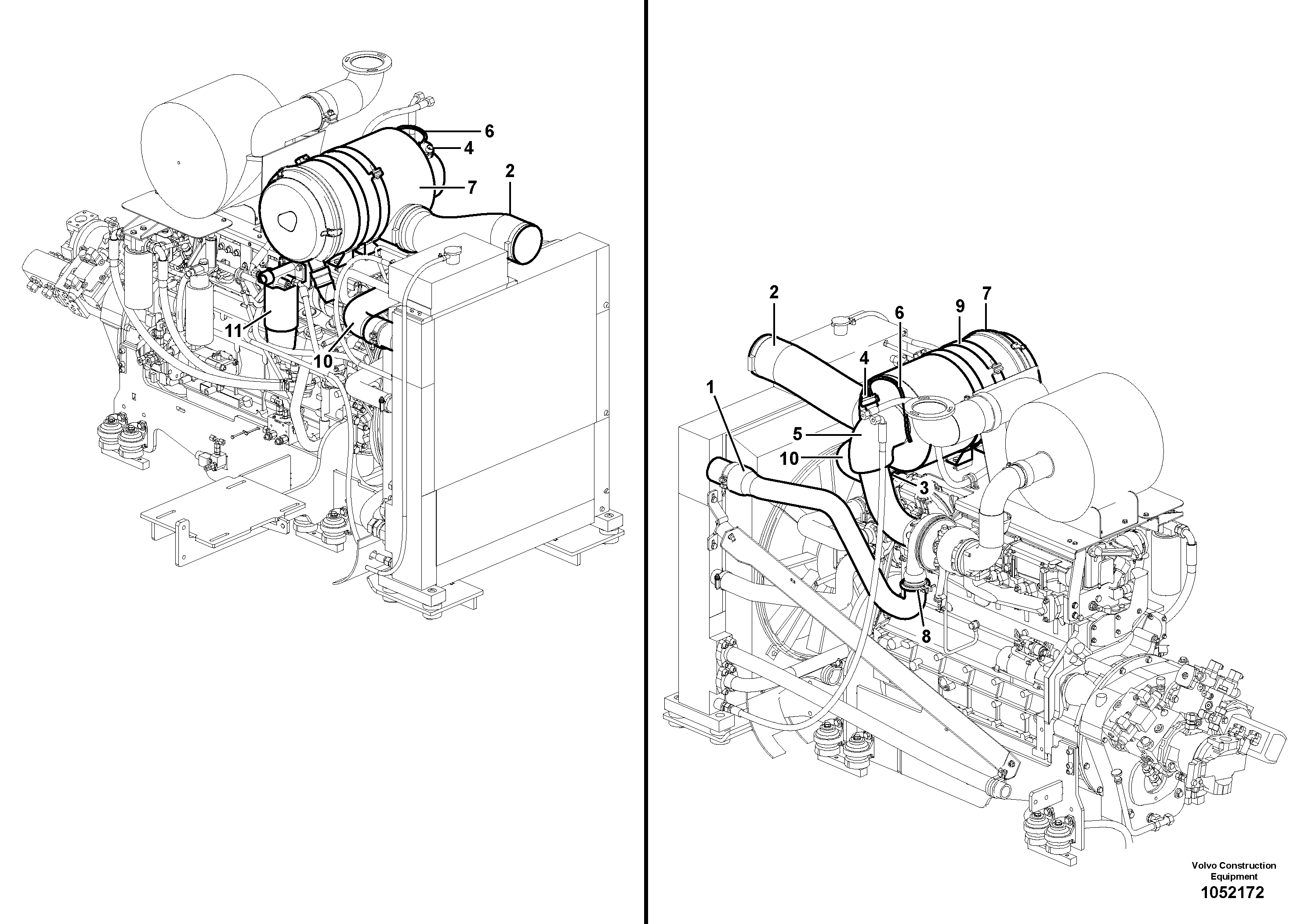 Схема запчастей Volvo ABG7820B - 43811 Engine Installation ABG7820/ABG7820B ABG7820 S/N 21064-23058 ABG7820B S/N 23059 -
