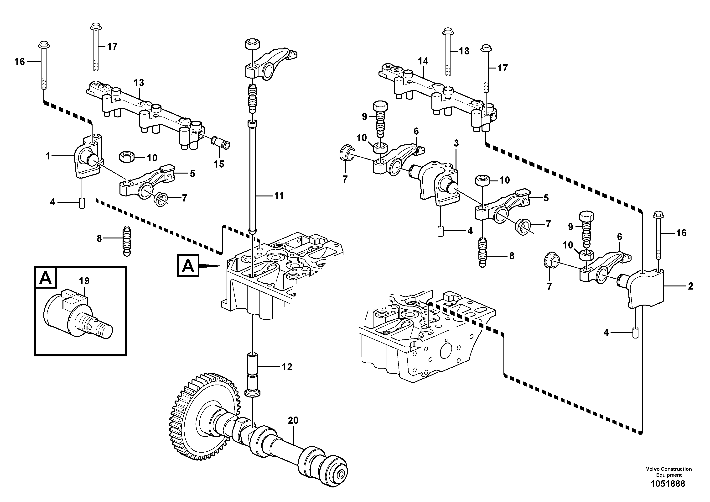 Схема запчастей Volvo ABG7820B - 28917 Valve mechanism ABG7820/ABG7820B ABG7820 S/N 21064-23058 ABG7820B S/N 23059 -
