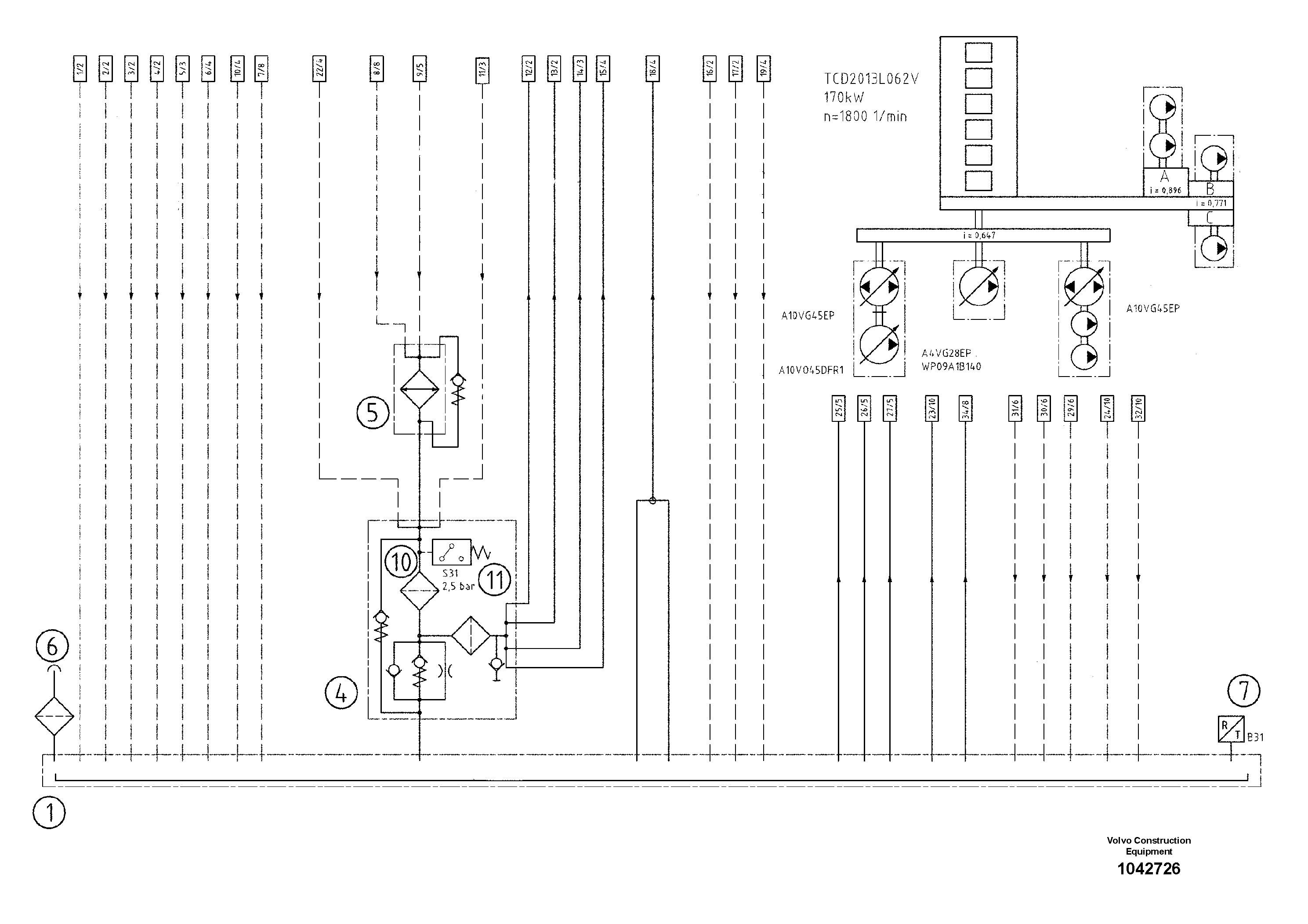 Схема запчастей Volvo ABG7820B - 69136 Engine / Tank ABG7820/ABG7820B ABG7820 S/N 21064-23058 ABG7820B S/N 23059 -