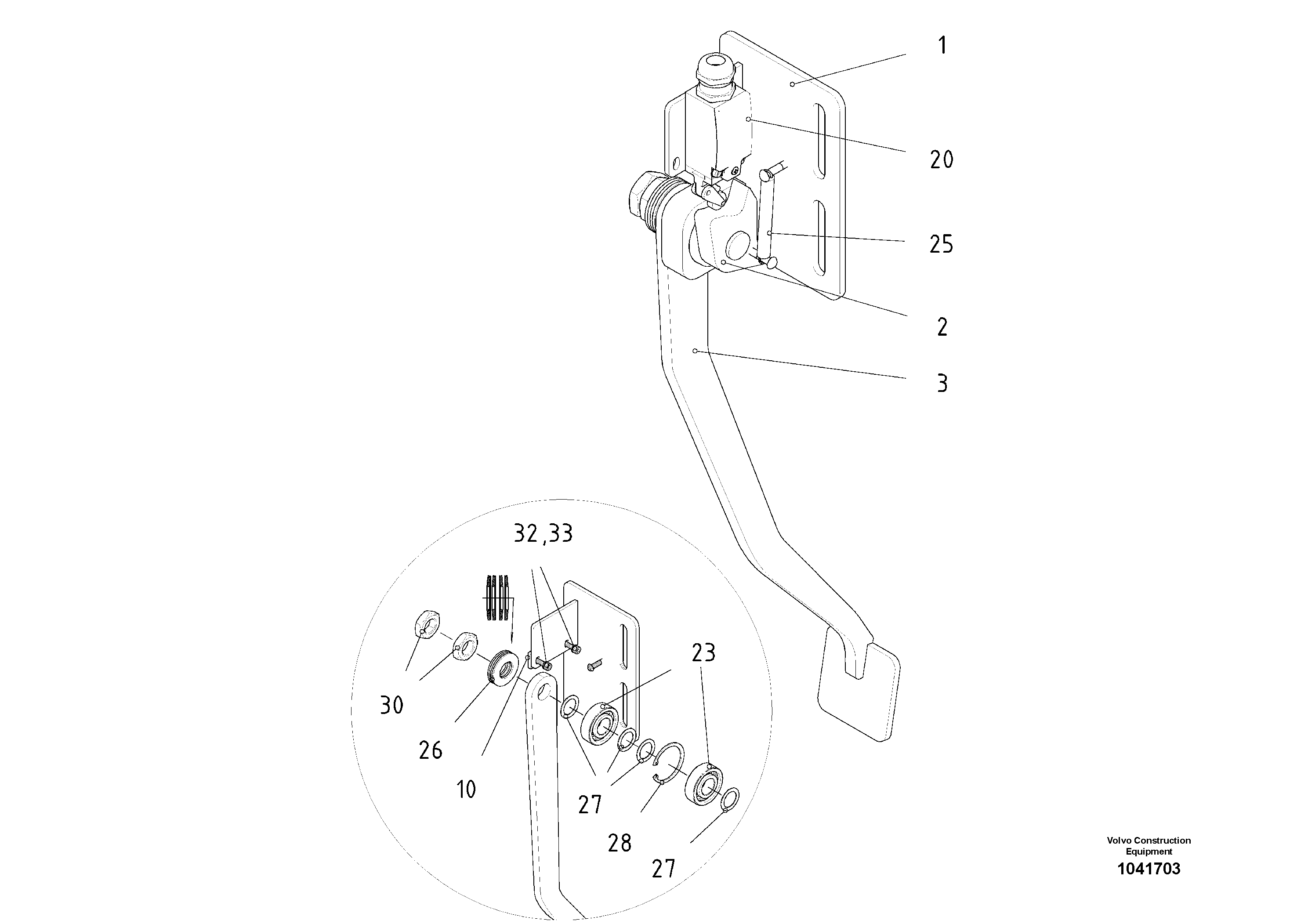 Схема запчастей Volvo ABG7820B - 45040 Mix Level Control Switch ABG7820/ABG7820B ABG7820 S/N 21064-23058 ABG7820B S/N 23059 -