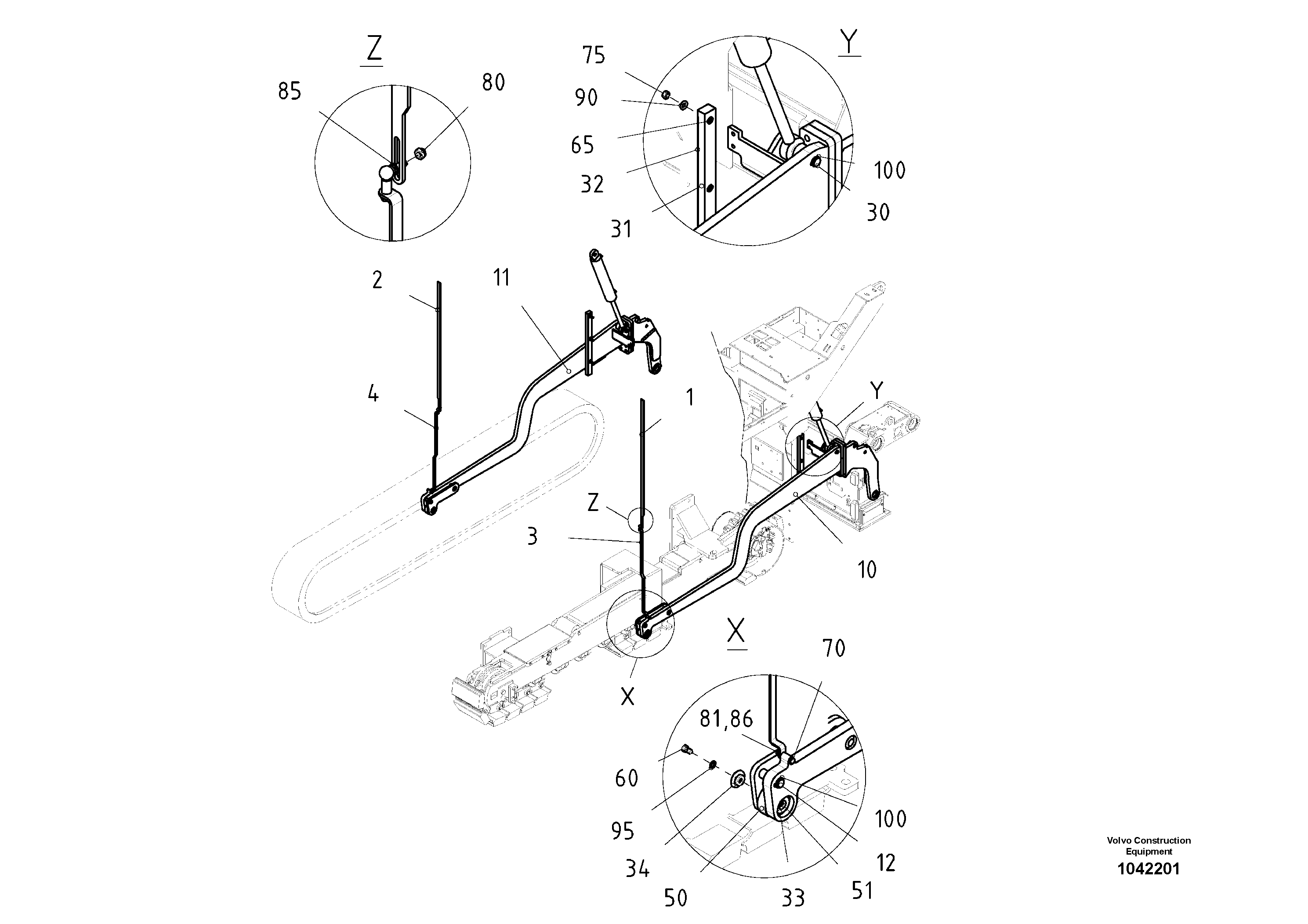 Схема запчастей Volvo ABG7820B - 43932 Tow Arms Split ABG7820/ABG7820B ABG7820 S/N 21064-23058 ABG7820B S/N 23059 -